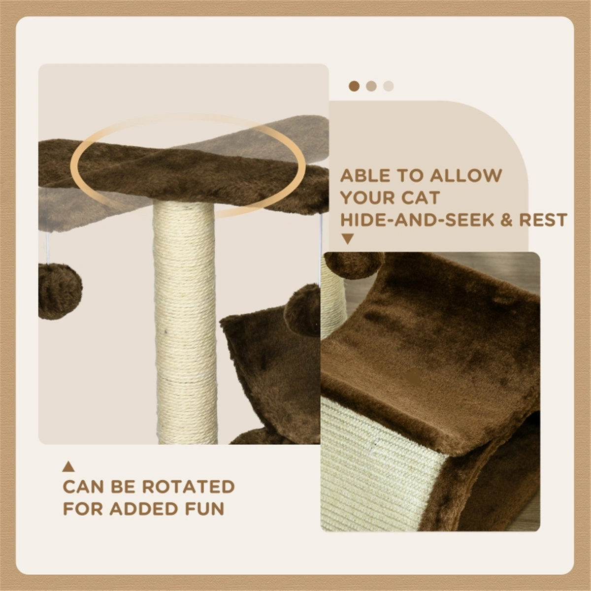 Tall Cat Tree Condo with Scratching Posts Cozy Houses and Perches for Multi-Cat Homes view 3