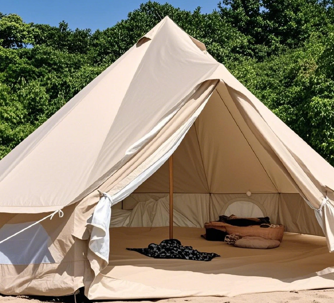 4m Yurt Camping Tent 4-6 Person 4 Season Waterproof Cotton Canvas with Galvanized Steel Frame