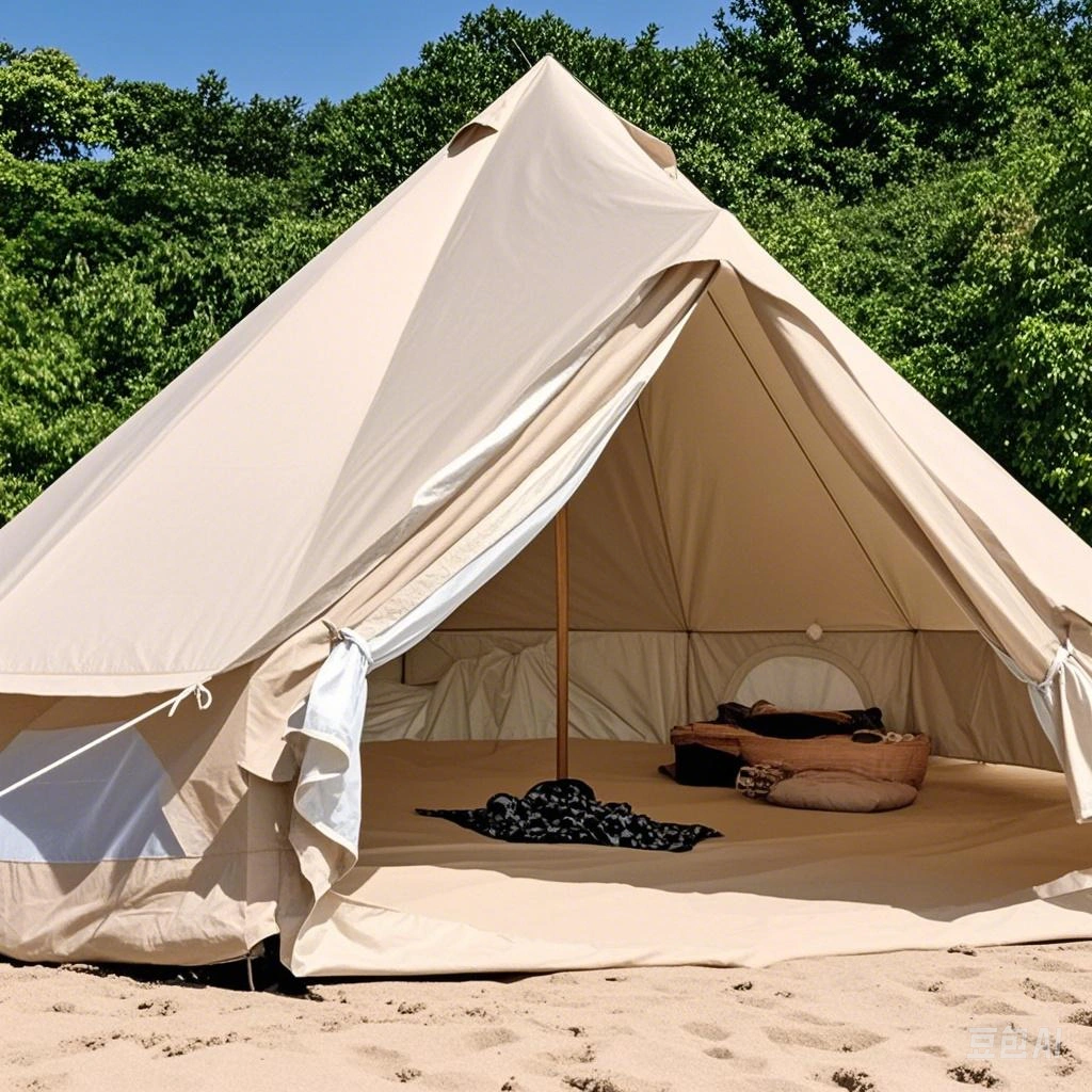 4m Yurt Camping Tent 4-6 Person 4 Season Waterproof Cotton Canvas with Galvanized Steel Frame view 3