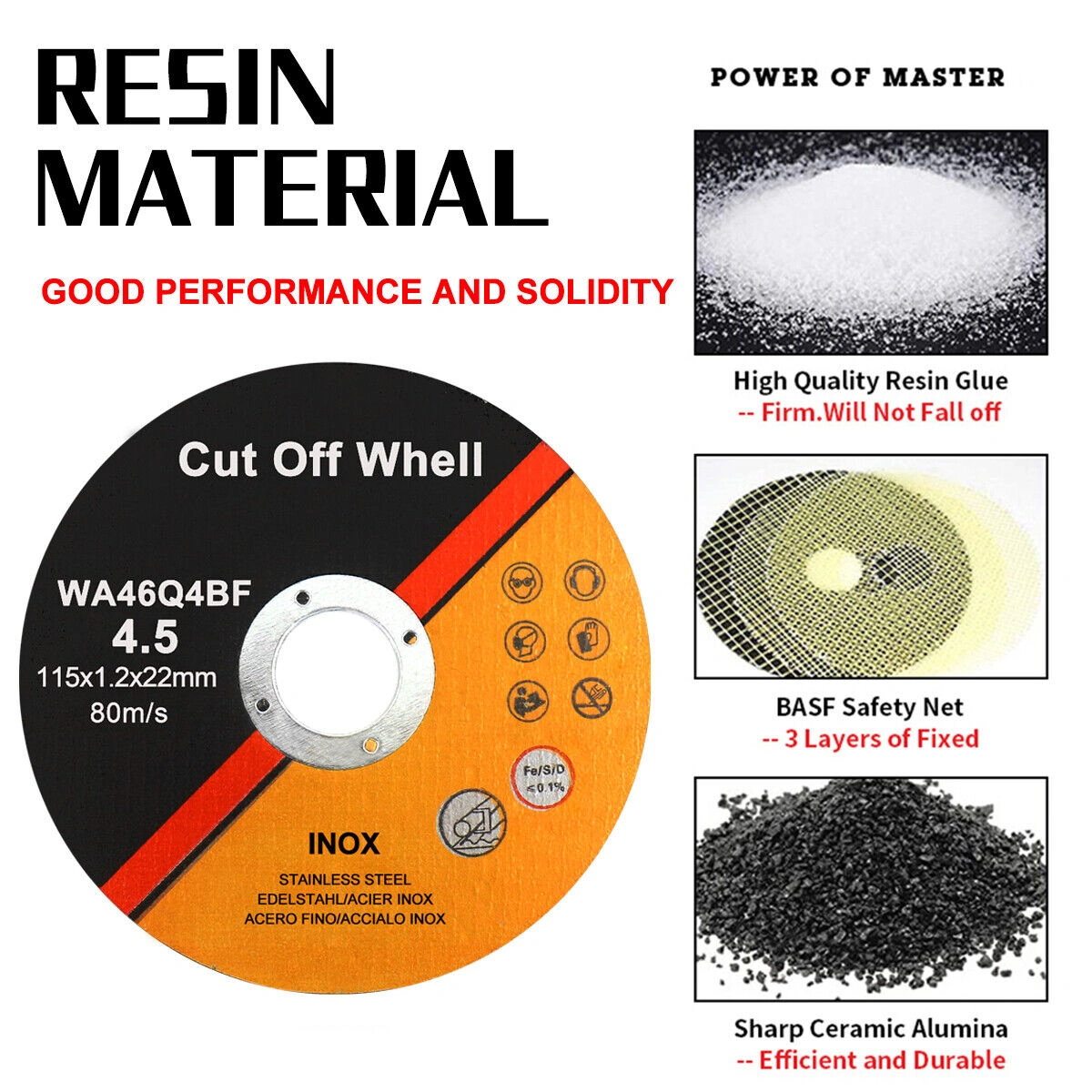 50x115mm Ultra Thin 1mm Metal Cutting Disc for Steel and Stainless Steel Angle Grinder view 5