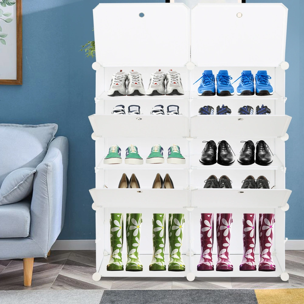 5-Tier Expandable Shoe Rack Organizer - Holds 20 Pairs, Portable Tower Shelf for Heels, Boots & Slippers, White view 2