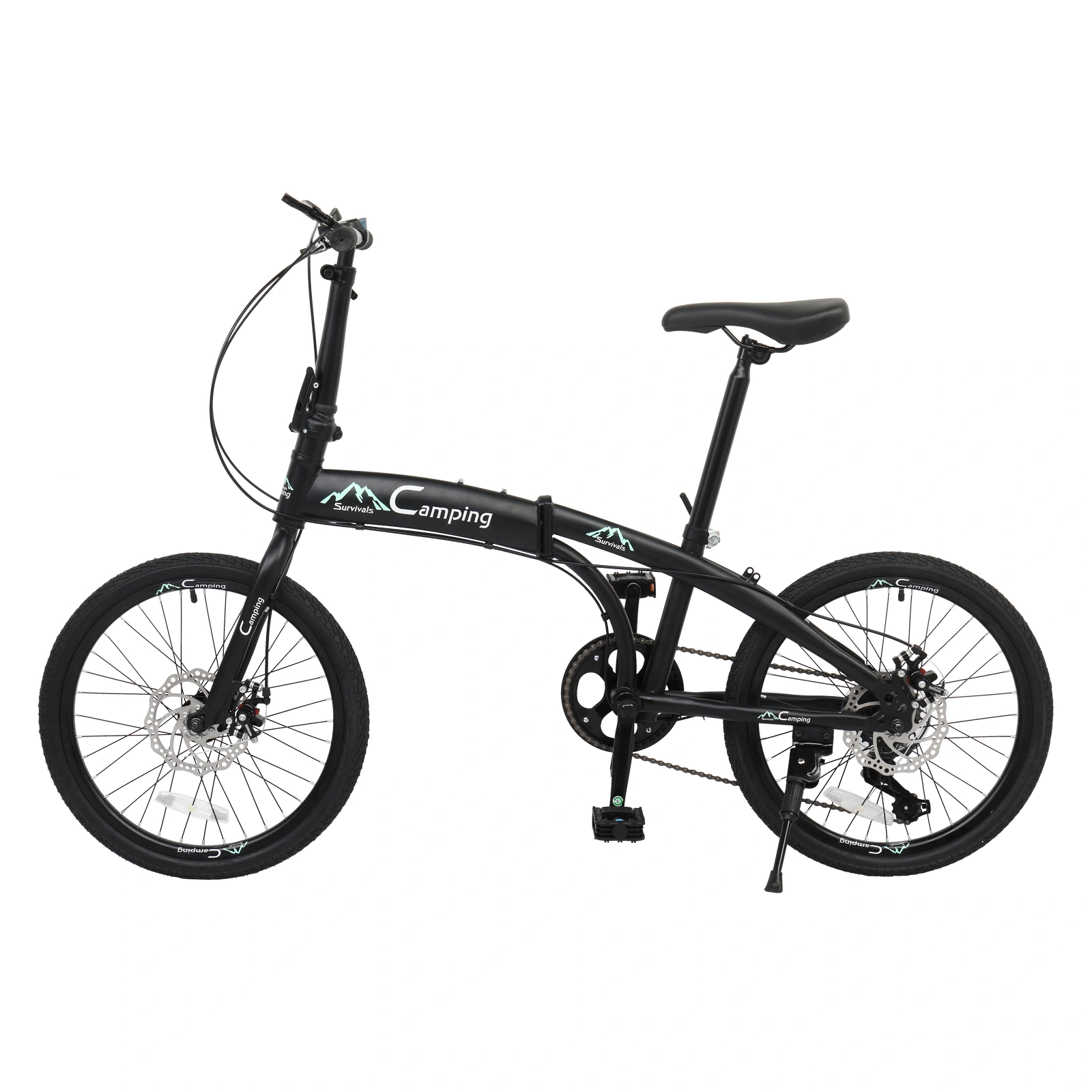 20in 150kg High Carbon Steel Foldable Commuter Bicycle Black view 27