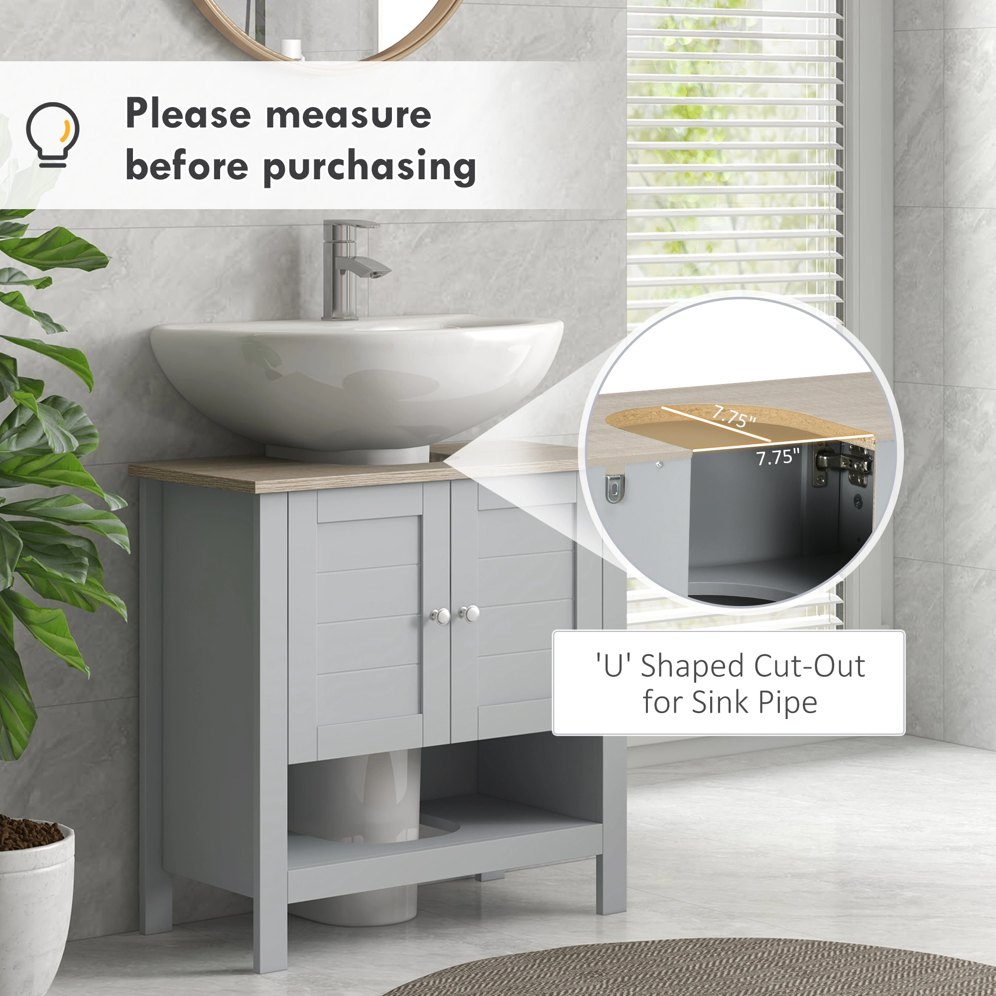 Bathroom Storage Cabinet - Wall Mounted Vanity Organizer with Mirror for Small Spaces view 3