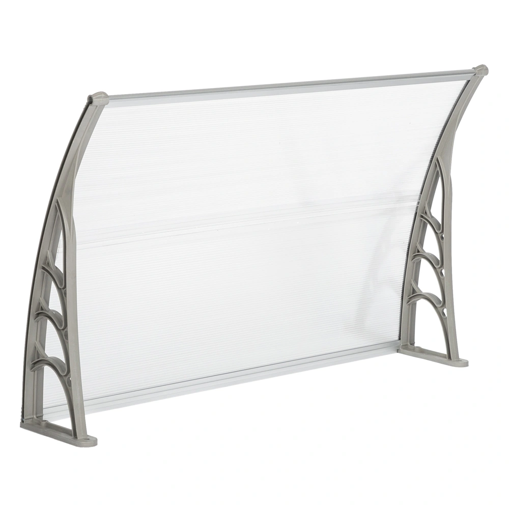 HT-120x80cm Door & Window Rain Canopy, Eaves Overhang Protector, White & Gray Bracket, Weatherproof UV Resistant Outdoor Awning view 10
