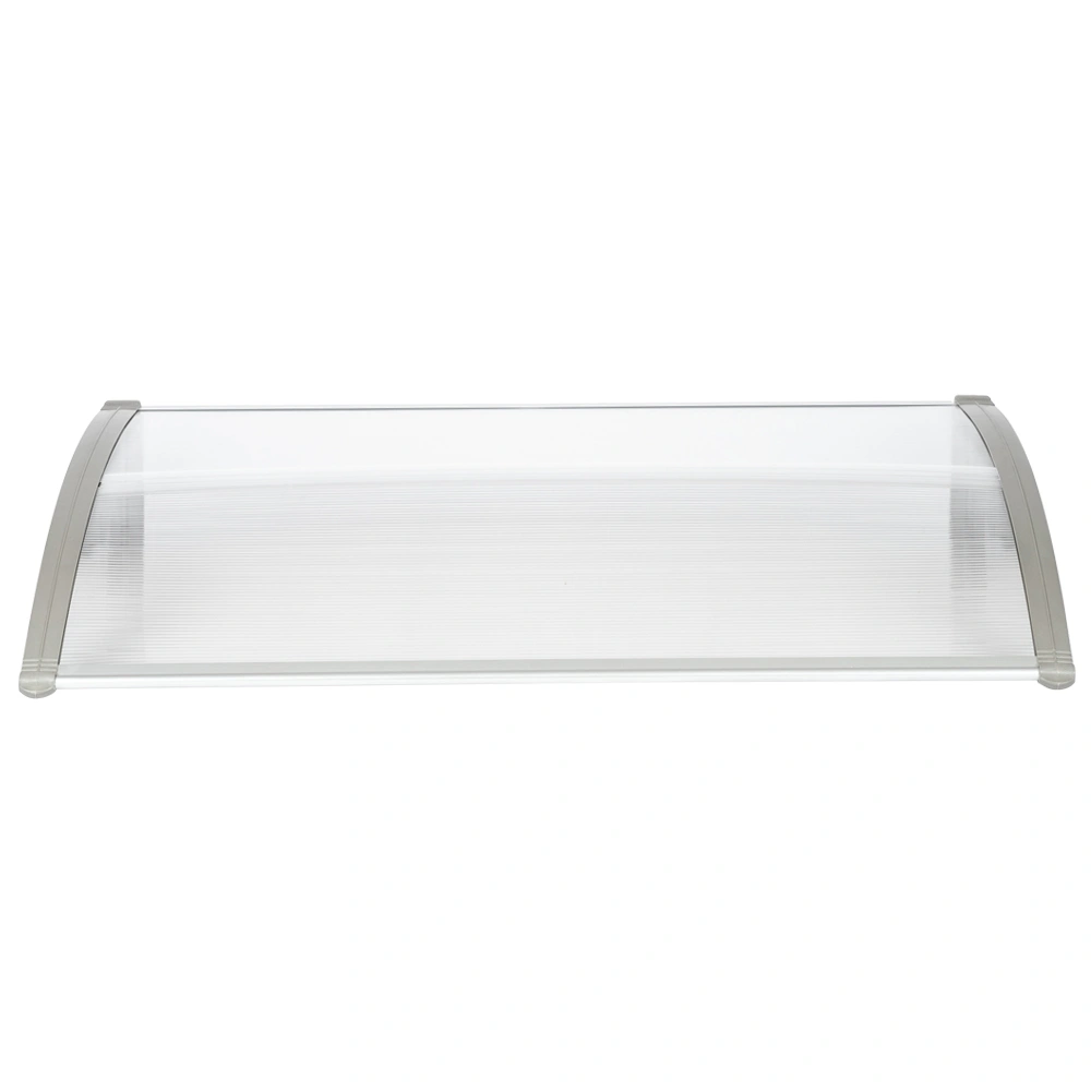 HT-120x80cm Door & Window Rain Canopy, Eaves Overhang Protector, White & Gray Bracket, Weatherproof UV Resistant Outdoor Awning view 2
