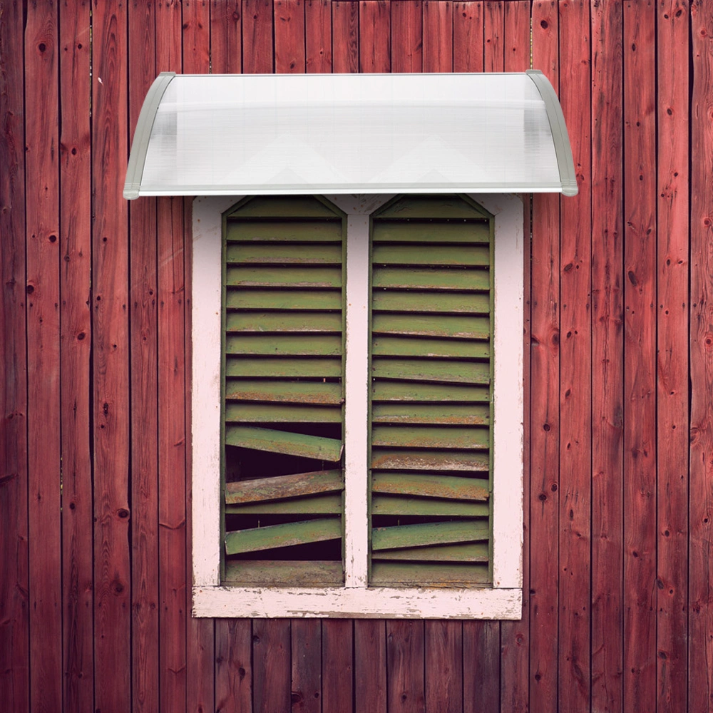 HT-120x80cm Door & Window Rain Canopy, Eaves Overhang Protector, White & Gray Bracket, Weatherproof UV Resistant Outdoor Awning view 22
