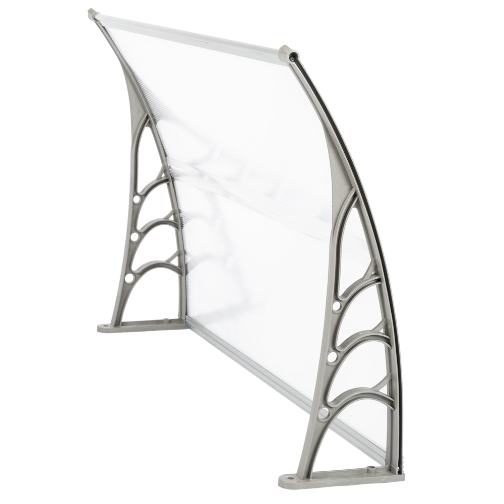 HT-120x80cm Door & Window Rain Canopy, Eaves Overhang Protector, White & Gray Bracket, Weatherproof UV Resistant Outdoor Awning view 7