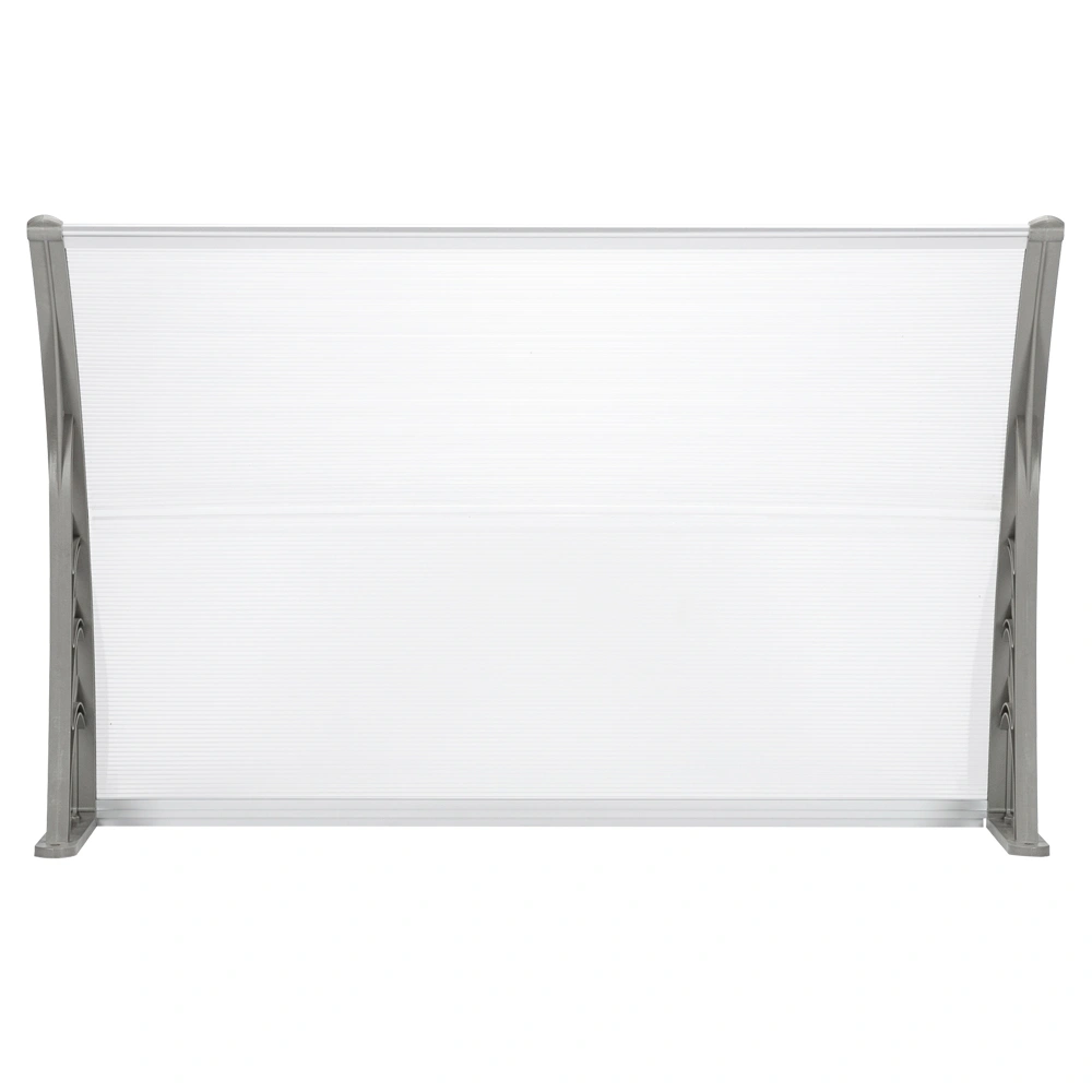 HT-120x80cm Door & Window Rain Canopy, Eaves Overhang Protector, White & Gray Bracket, Weatherproof UV Resistant Outdoor Awning view 9