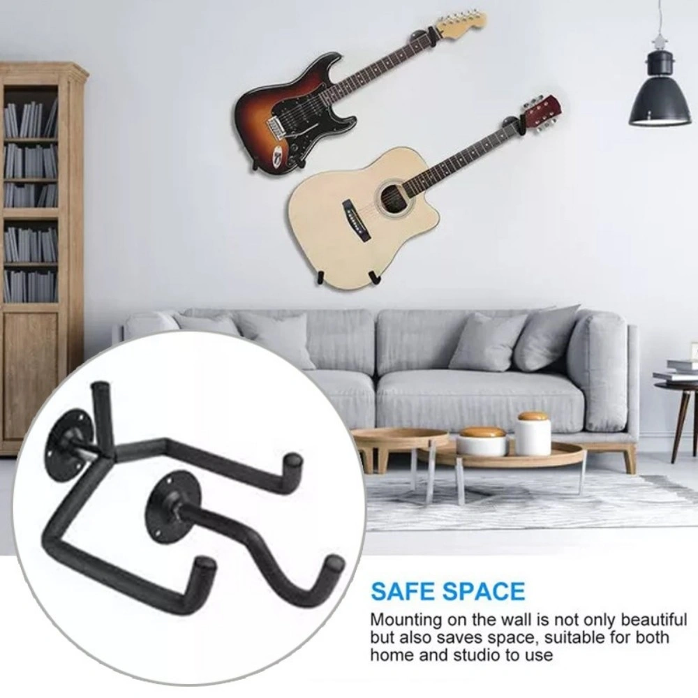 Guitar Wall Mount Acoustic Electric Guitar Horizontal Hanging Hook Rack Hanger D
