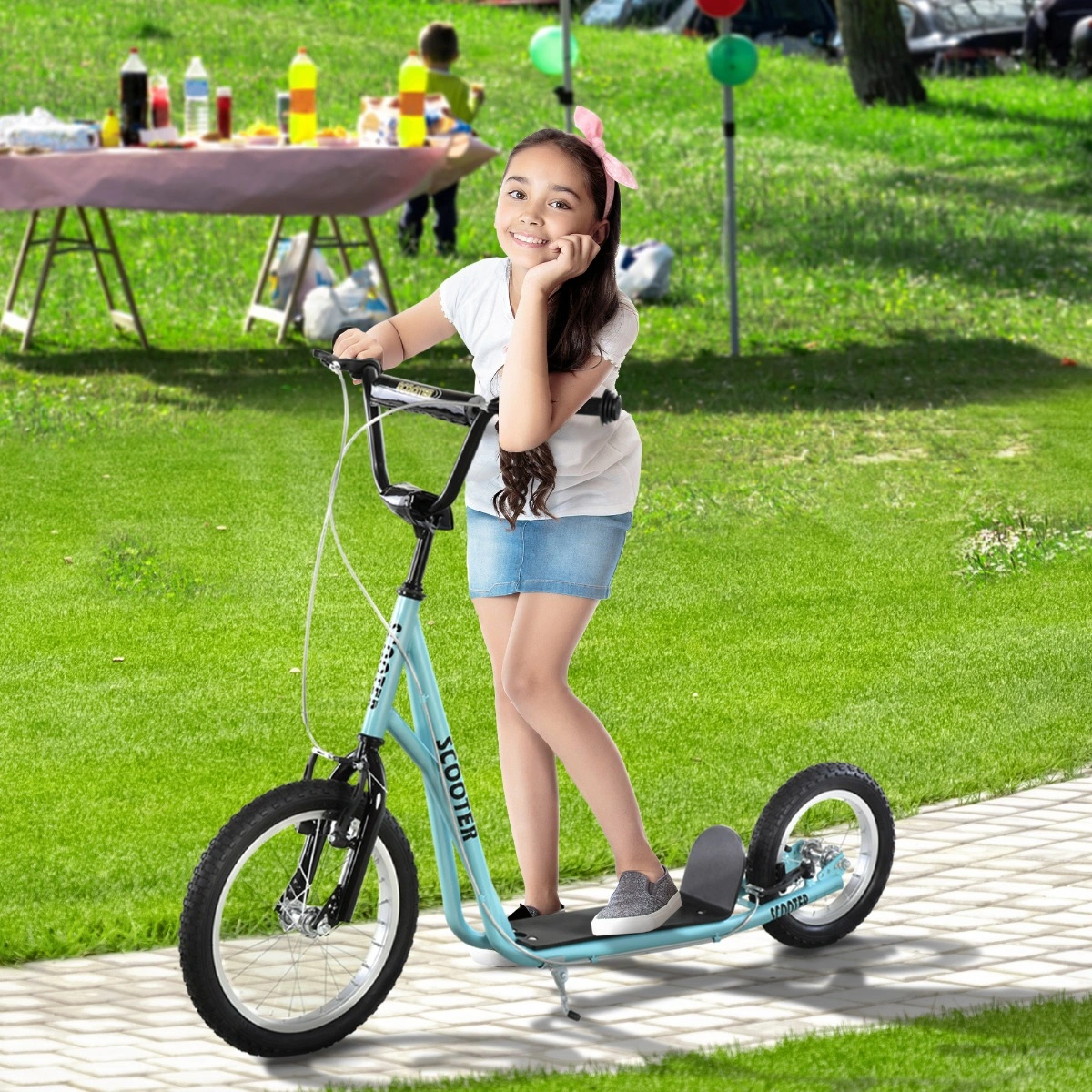 Kids Electric Ride On Car, 6V Children's Motorized Toy Car with Remote Control, LED Lights & Music