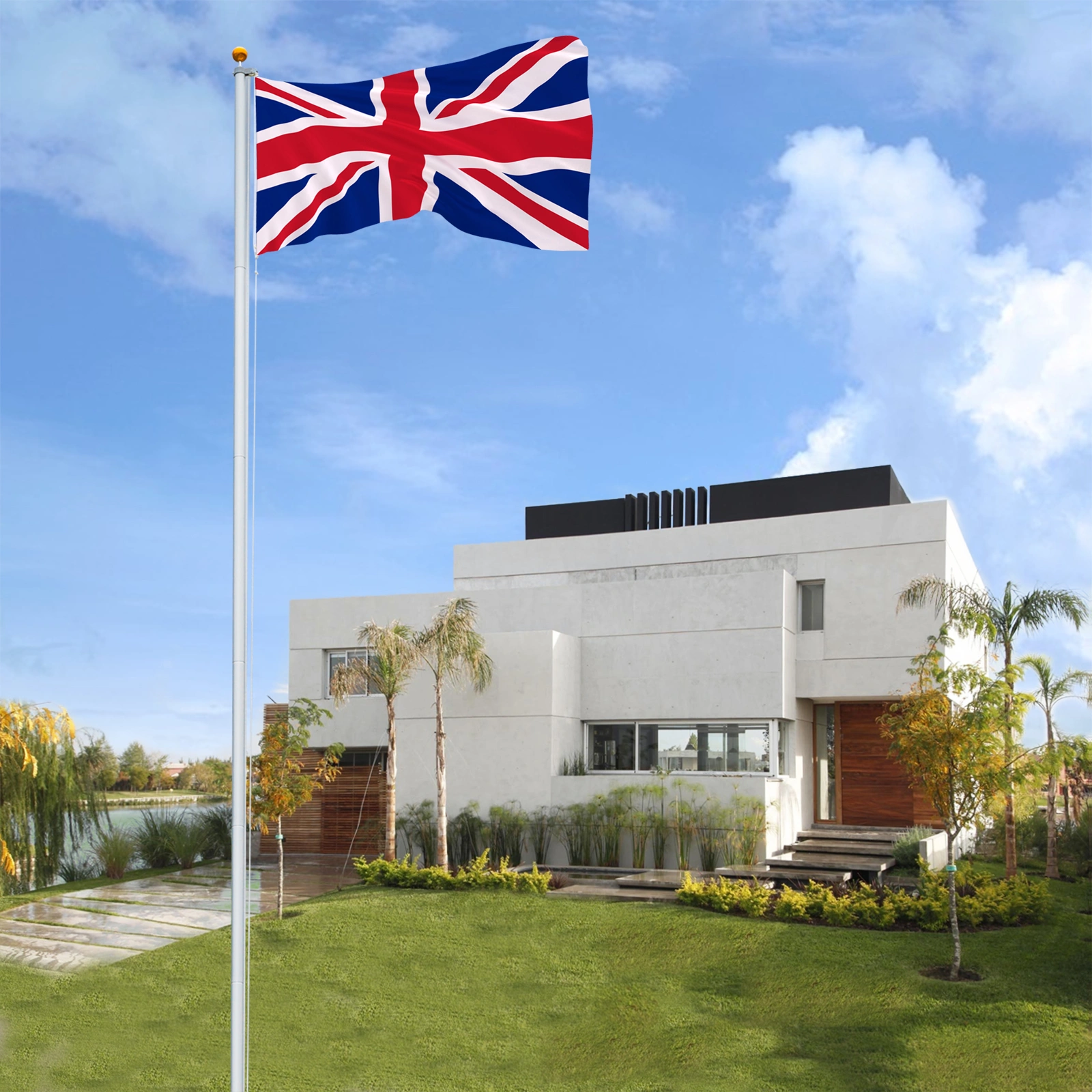 Aluminum Alloy Splicing Flagpole 5.1×5.1×600cm Adjustable Retractable Outdoor Courtyard Garden Flag Pole view 11