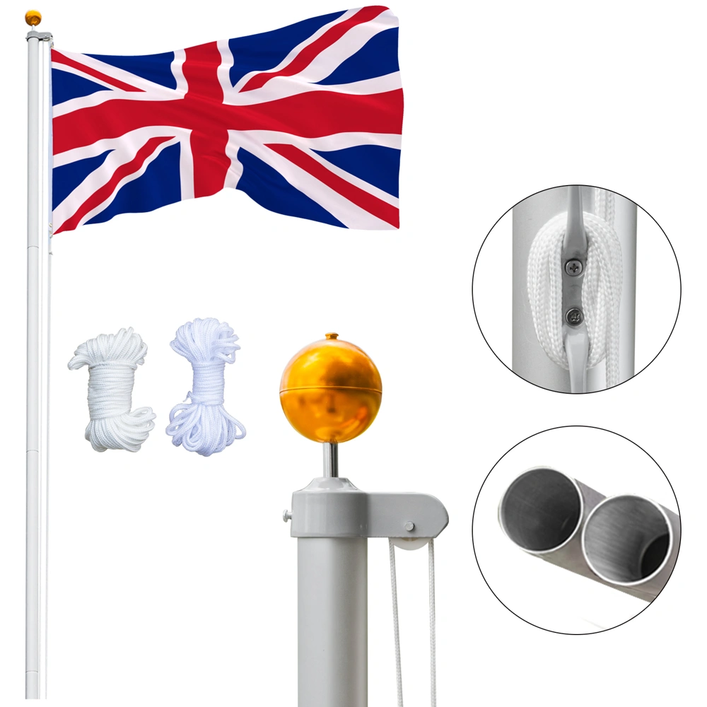 Aluminum Alloy Splicing Flagpole 5.1×5.1×600cm Adjustable Retractable Outdoor Courtyard Garden Flag Pole view 3