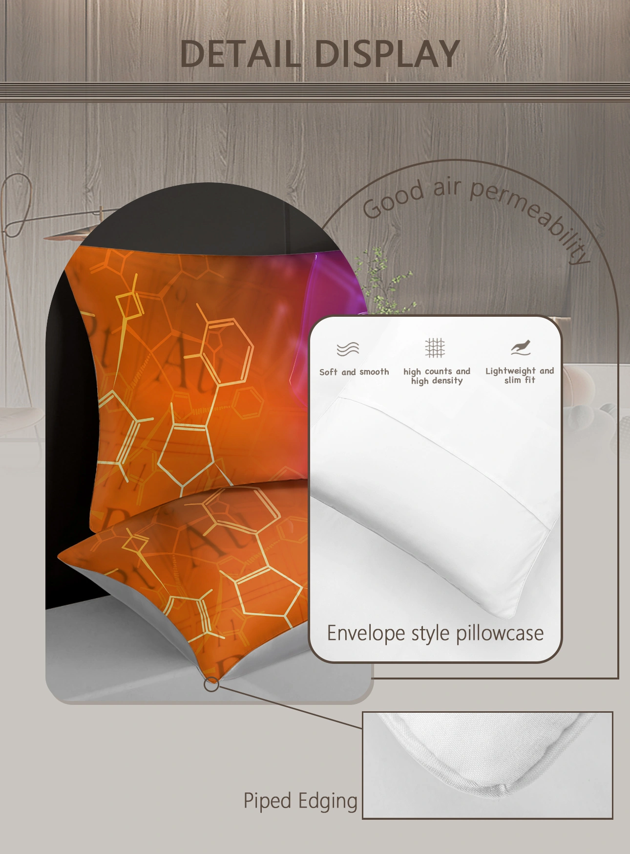 Science Lab Chemical Formula 3D Duvet Cover Double 3 Piece Bed Set Orange Purple Blue Dorm Room School view 4