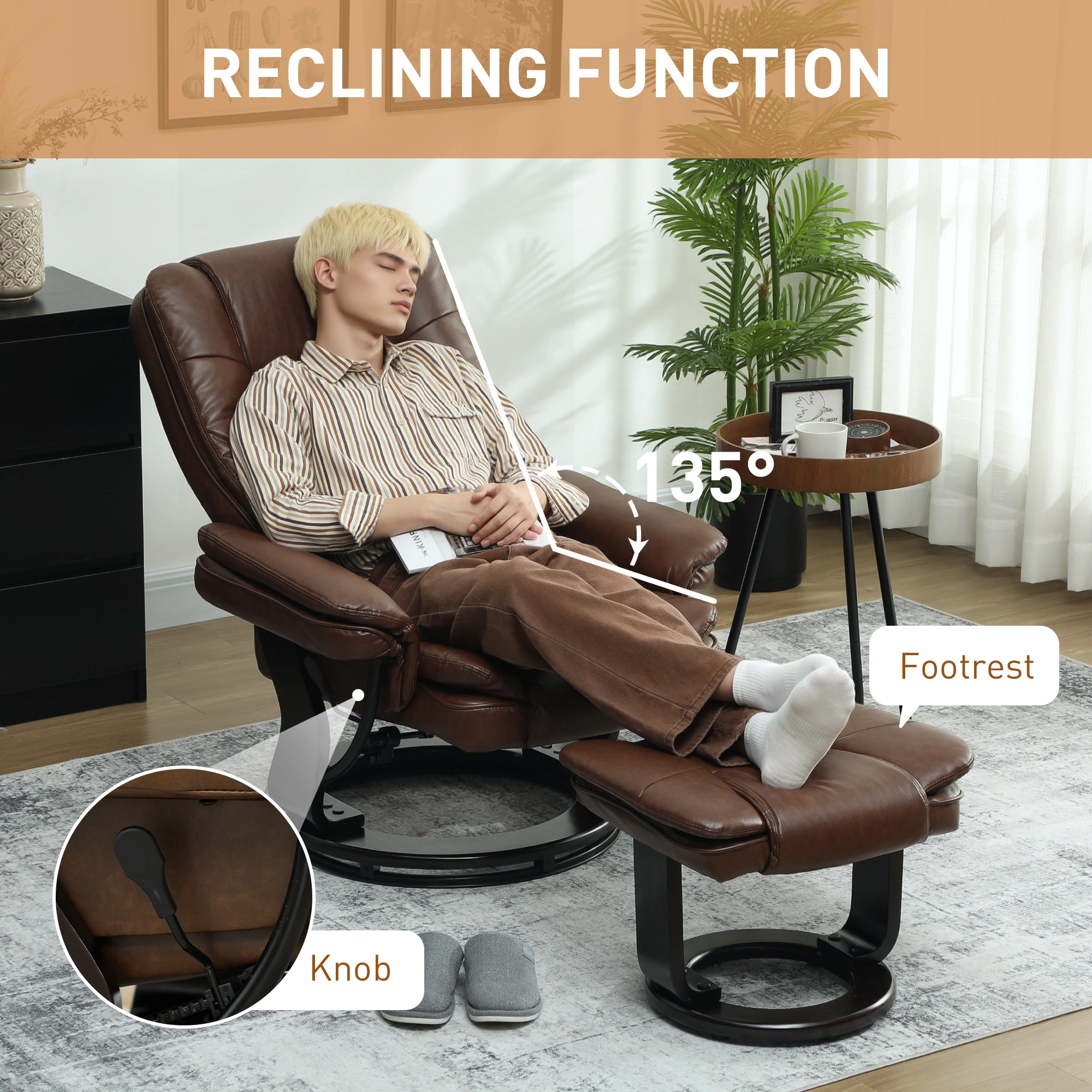 Power Lift Riser Recliner Chair with Heat Massage, Adjustable Reclining Armchair for Living Room, USB Charging Port view 5