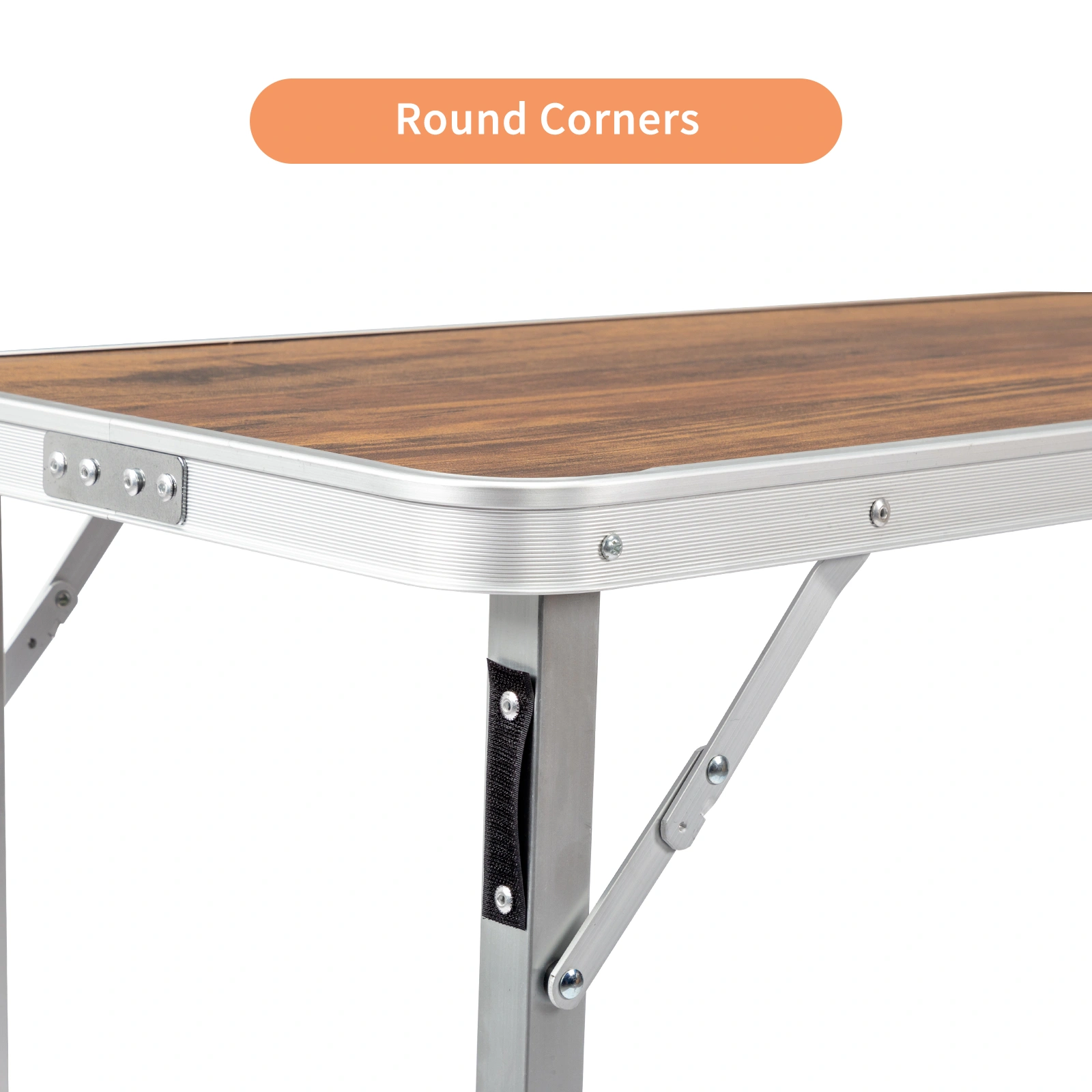 Portable Folding Bar Table with Shelf & Black Skirt, Includes Carry Bag, Brown Wood Tone, Tradeshow Podium Table for Indoor Outdoor Party Picnic Exhibition view 12