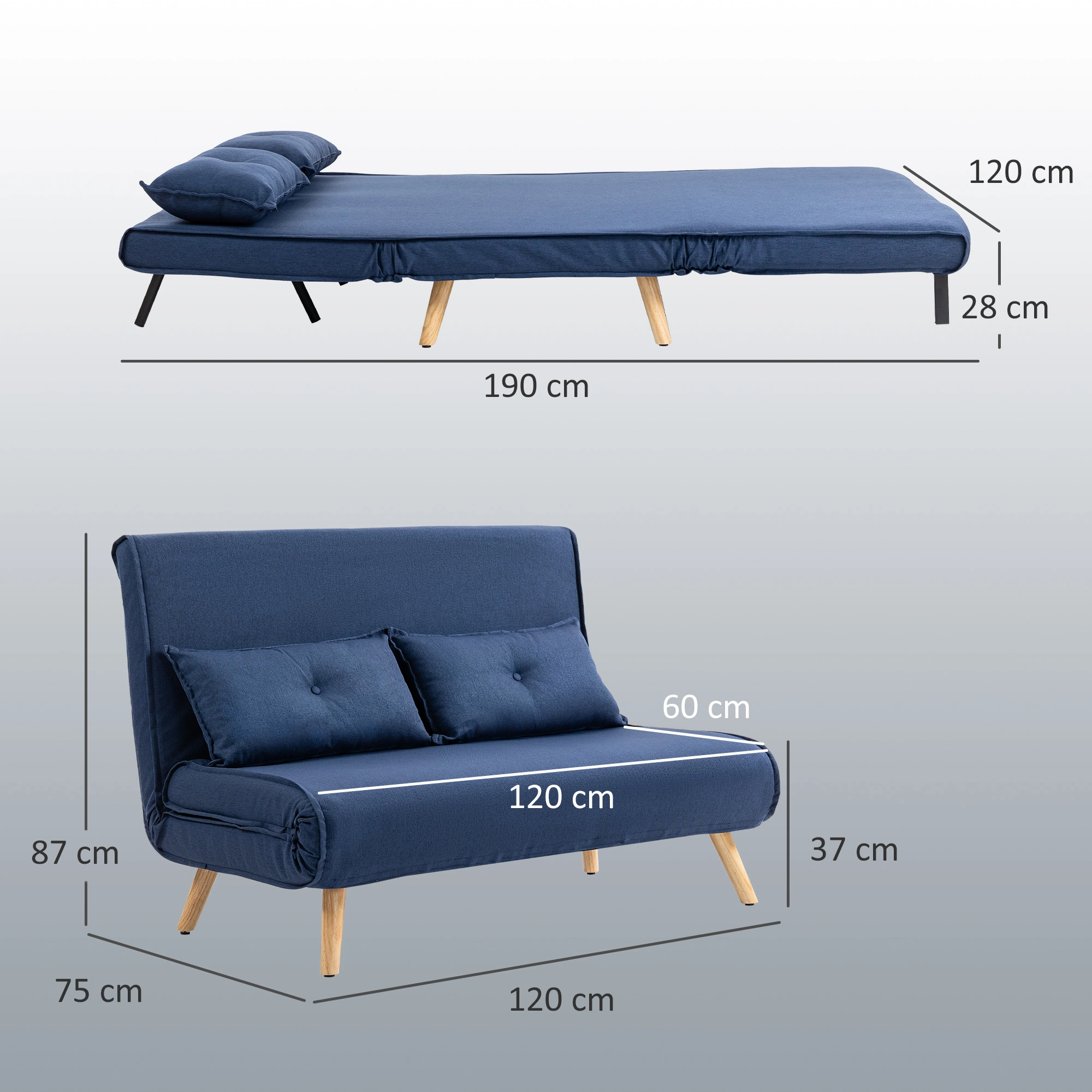 Modern Sofa Chair, Comfy Armchair with Thick Cushion, Fabric Upholstery Living Room Reading Chair view 2