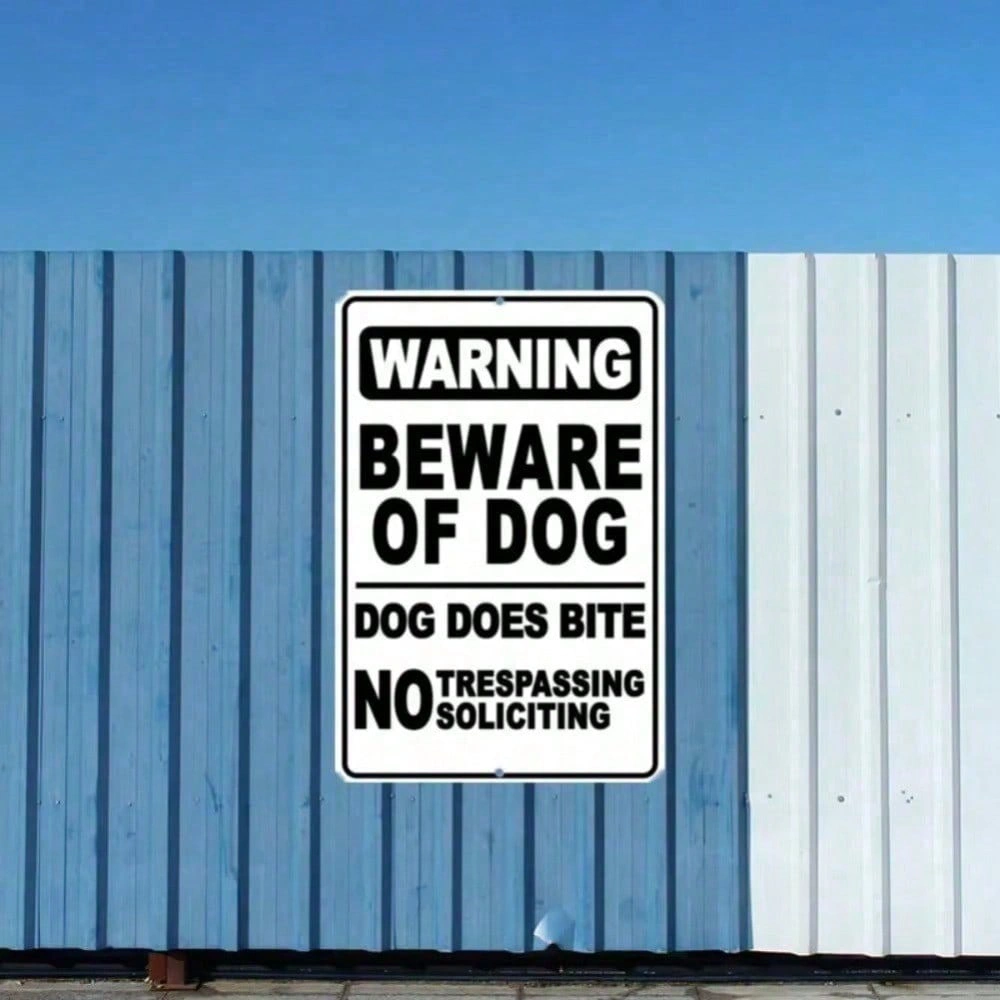 CIFbuy BiteGuard Pro Beware of Dog Sign Deterrent Warning Plaque Home Security Outdoor Indoor Funny Halloween Yard Wall Decoration (TikTok, temu pick-up service) view 10