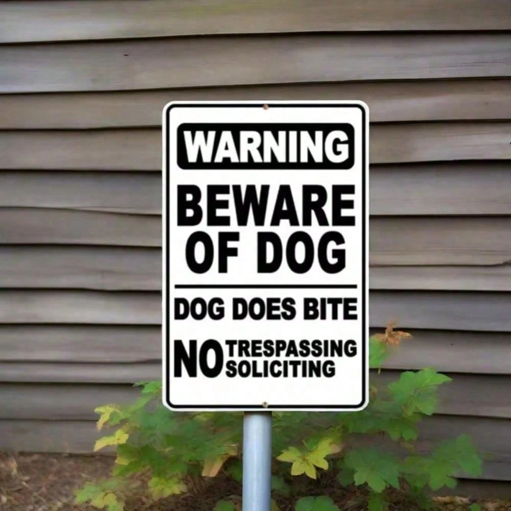 CIFbuy BiteGuard Pro Beware of Dog Sign Deterrent Warning Plaque Home Security Outdoor Indoor Funny Halloween Yard Wall Decoration (TikTok, temu pick-up service) view 6