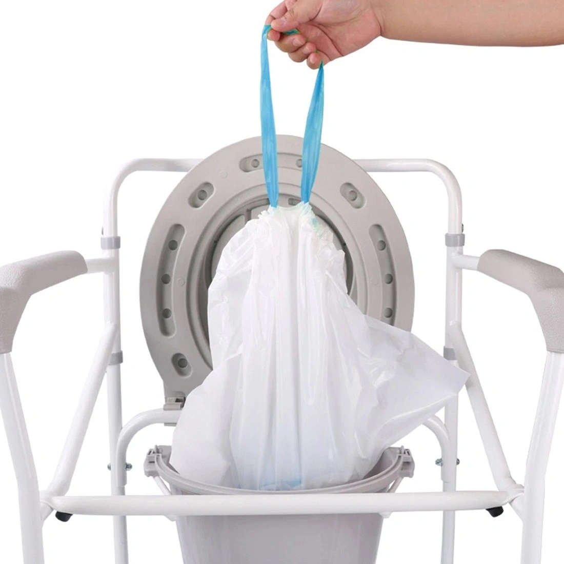 160 Pack Commode Liners Disposable Bags with Absorbent Pad, Odorless Universal Toilet Seat Covers for Home Care UK view 5