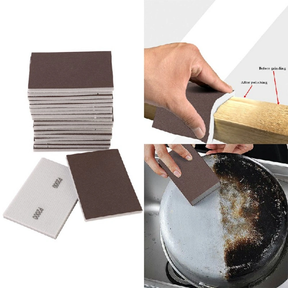 25Pcs Double Side Wet Dry Sanding Sponge Pads Foam Sandpaper Blocks Fine to Coarse Grit P500 Brown