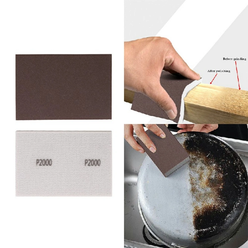 25Pcs Double Side Wet Dry Sanding Sponge Pads Foam Sandpaper Blocks Fine to Coarse Grit P500 Brown view 2