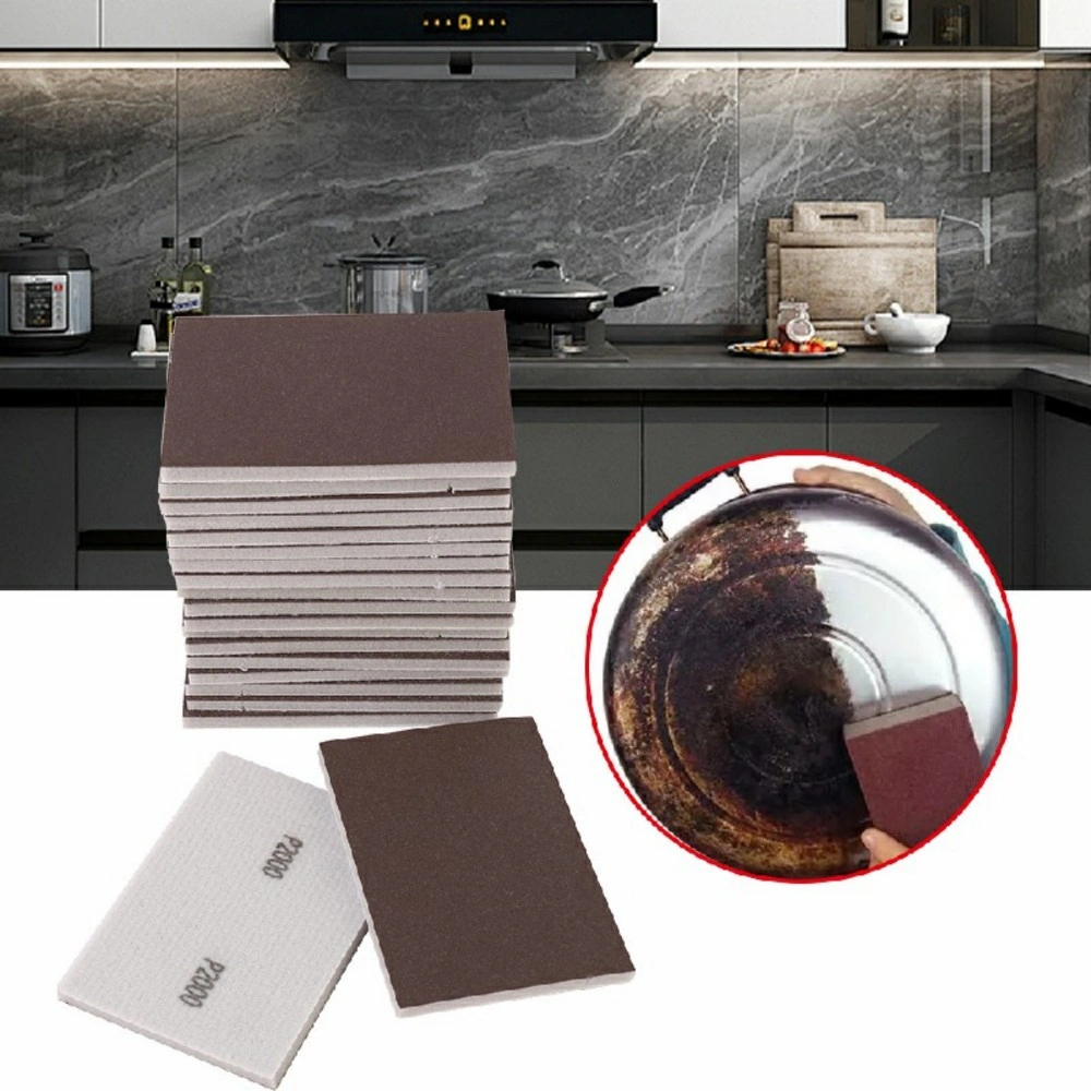 25Pcs Double Side Wet Dry Sanding Sponge Pads Foam Sandpaper Blocks Fine to Coarse Grit P500 Brown view 3