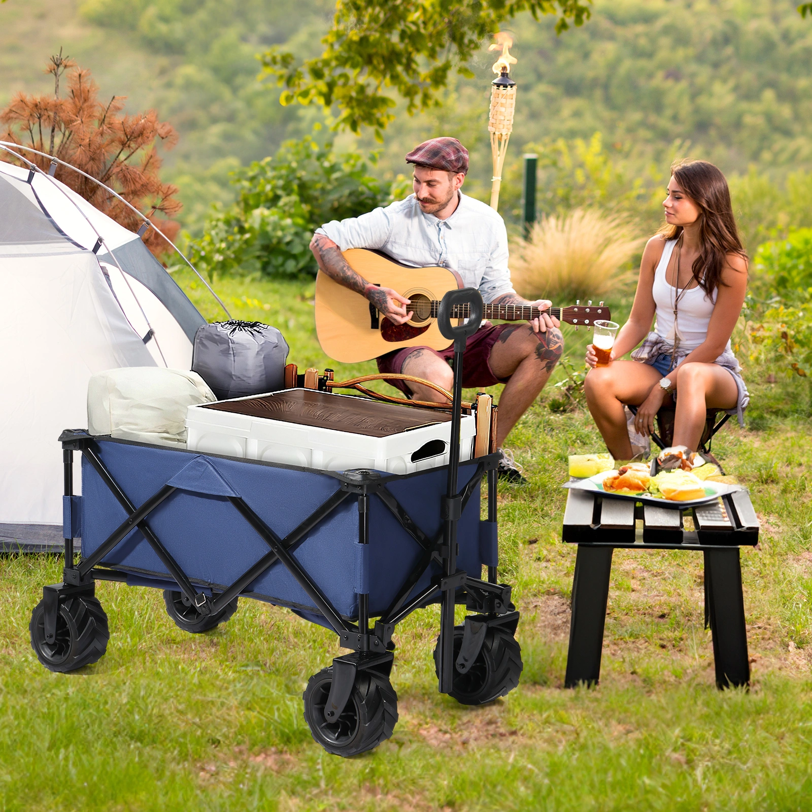 42*22*36inch Blue Garden Folding Cart view 8