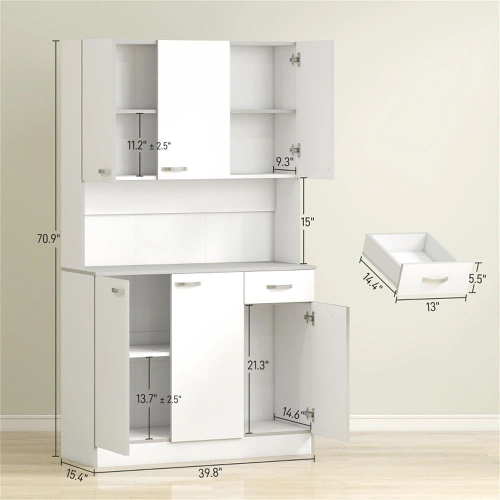 Multi-Tier Storage Cabinet with Shelves, Space-Saving Organizer, Modern Design, Easy Assembly view 3