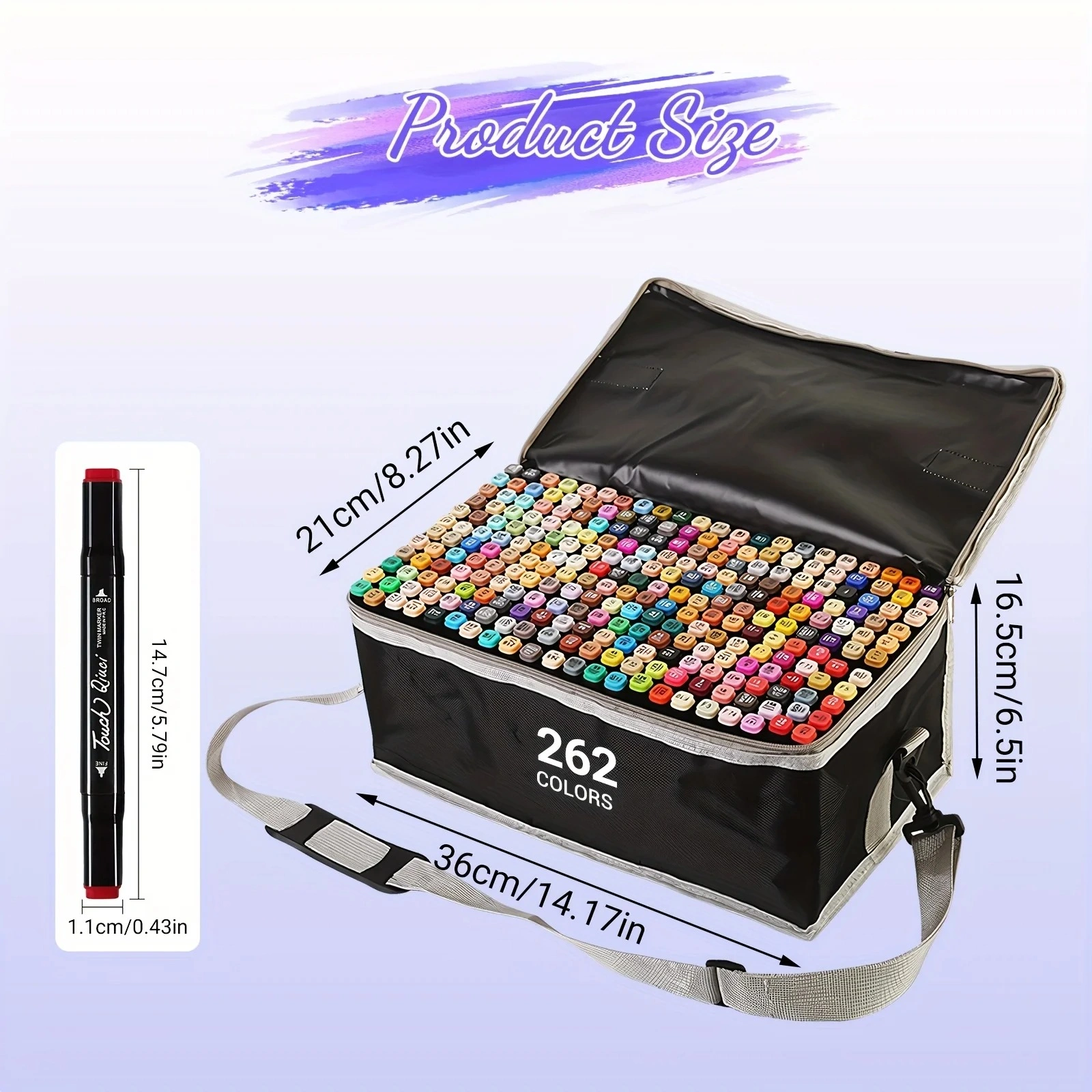 262 Colors Dual-Tip Marker Set - Quick-Dry Sketching Markers for Painting, Professional Art Drawing Pens & Craft Supplies view 2