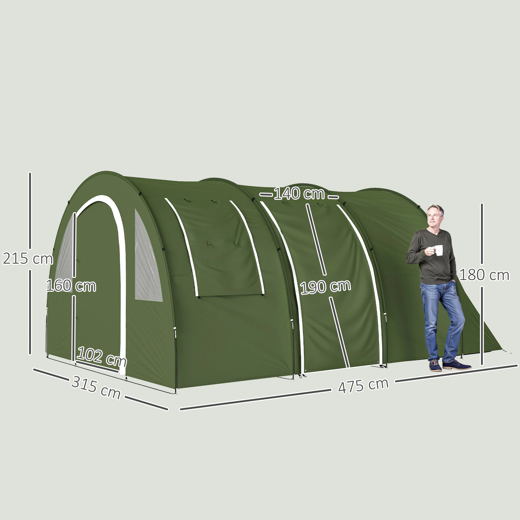 Camping Tent Waterproof Portable Outdoor Shelter for Family Adventure, Hiking & Backpacking view 3
