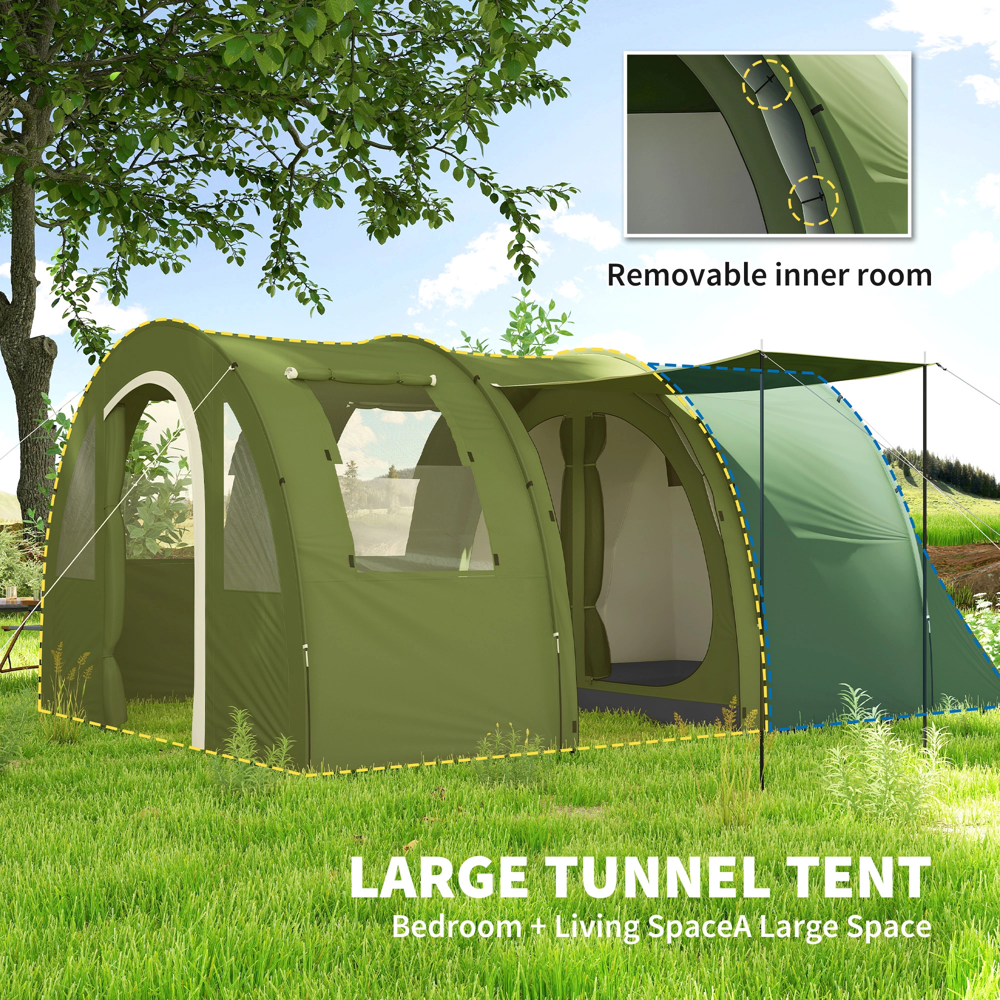Camping Tent Waterproof Portable Outdoor Shelter for Family Adventure, Hiking & Backpacking view 4
