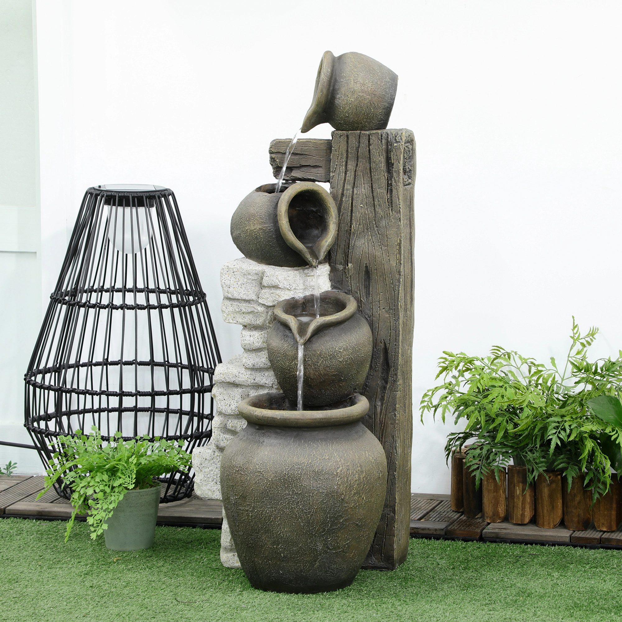 Indoor Outdoor Water Fountain Fish Tank Pump - Quiet Desktop Aquatic Decor for Home Office Garden