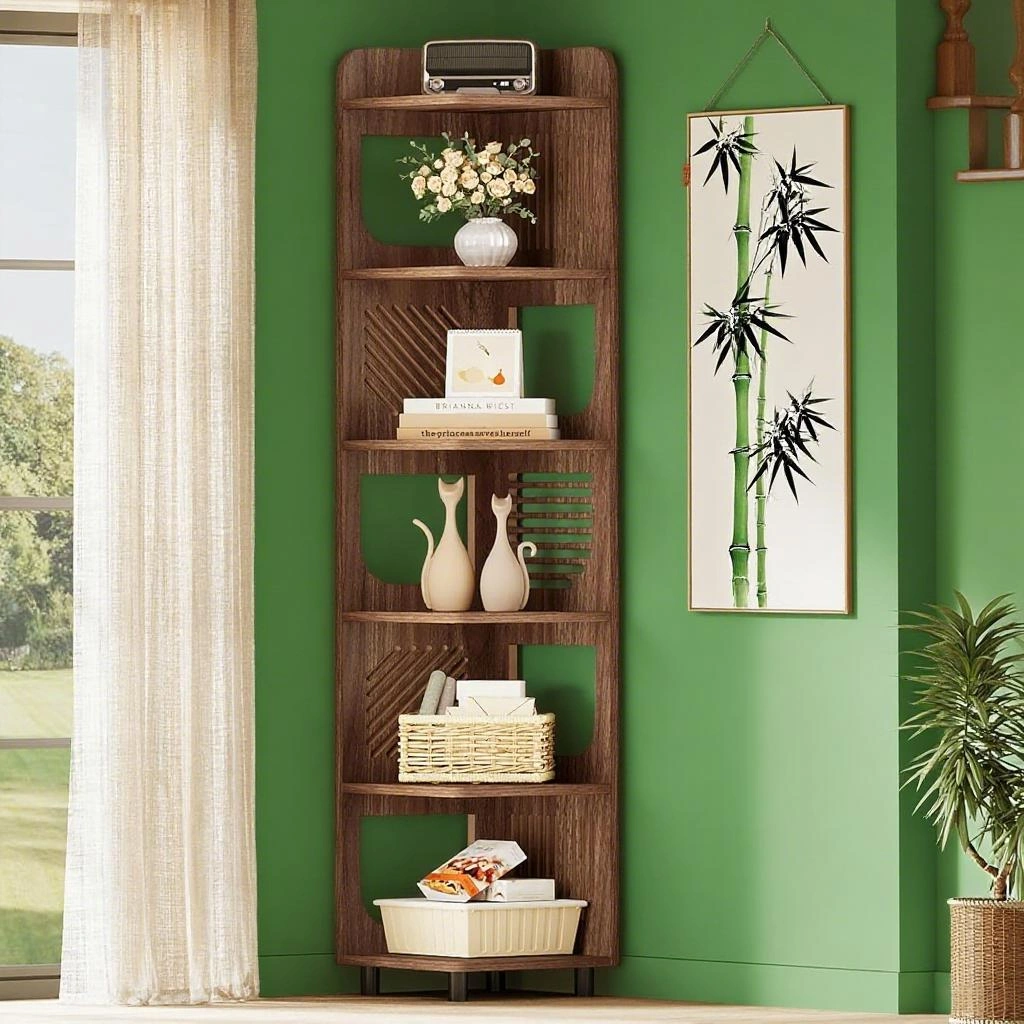 Bookshelf Storage Cabinet, Multi-Shelf Open Organizer Rack for Home Office & Living Room view 5