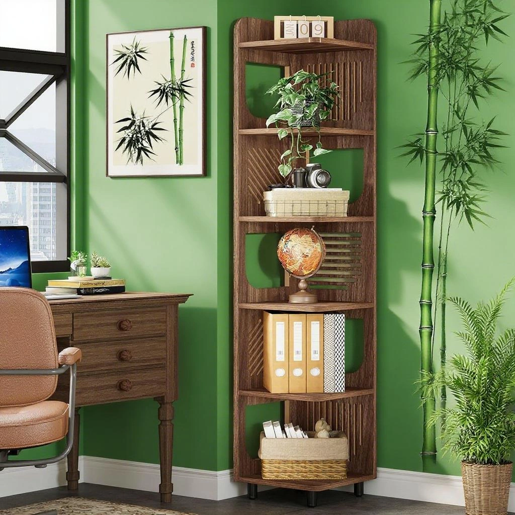 Bookshelf Storage Cabinet, Multi-Shelf Open Organizer Rack for Home Office & Living Room view 6