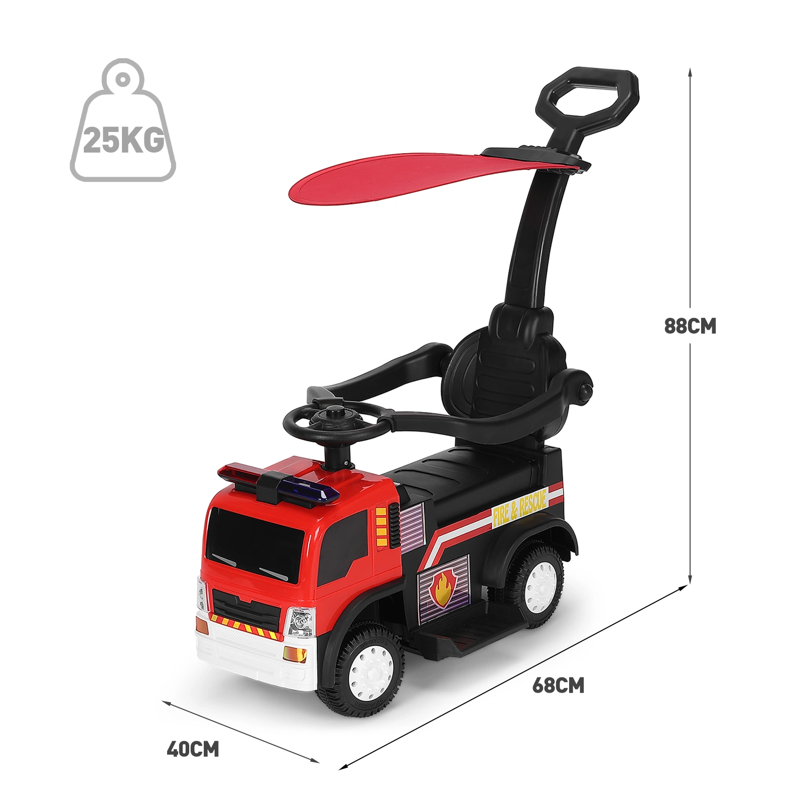 Kids Electric Ride On Car 12V with Remote Control, Parental LED Lights, Music Player, Rechargeable Battery, Suitable for Ages 3-8 Years Old view 3