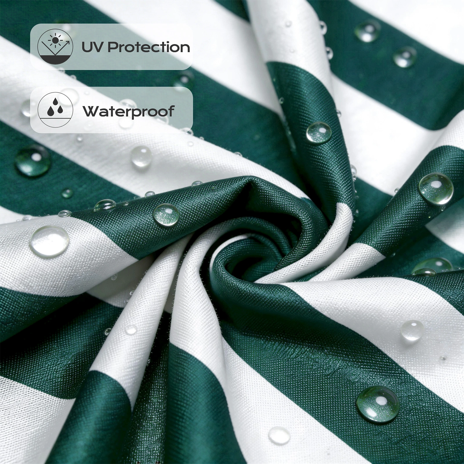 4' Window Door Awning Sun Shade Canopy Outdoor Patio Cover, Green & White Stripes view 7