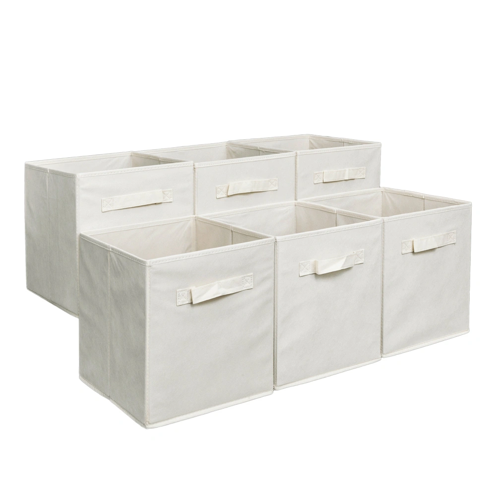 6pcs High Quality Non-woven Fabrics Storage Boxes Beige view 2