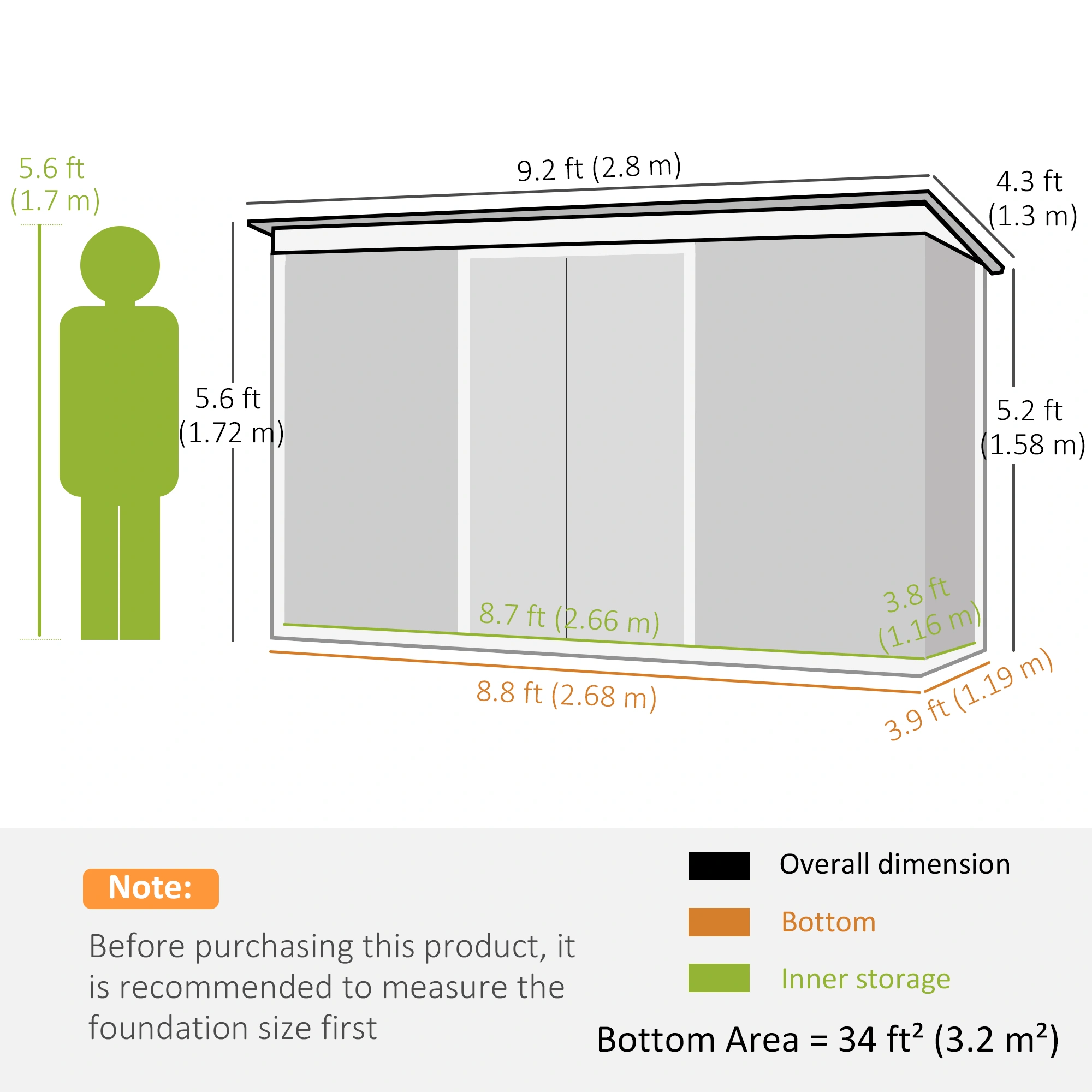 Metal Garden Shed 10x8 ft Large Outdoor Storage with Roof Ventilation, Secure Locking System, Weather-Resistant Coating for Gardening Tools view 3