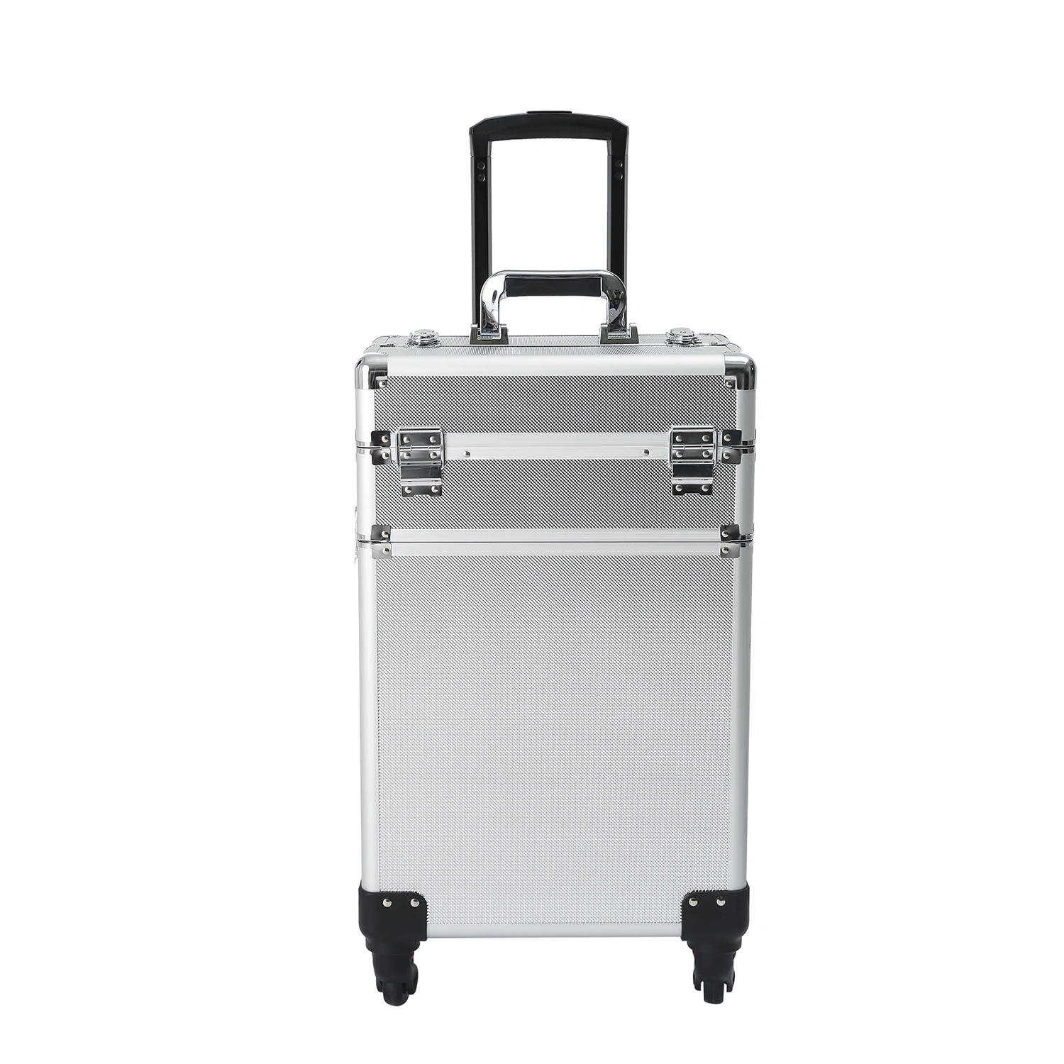 Silver Aluminum Rolling Makeup Case 4-in-1 Interchange view 9