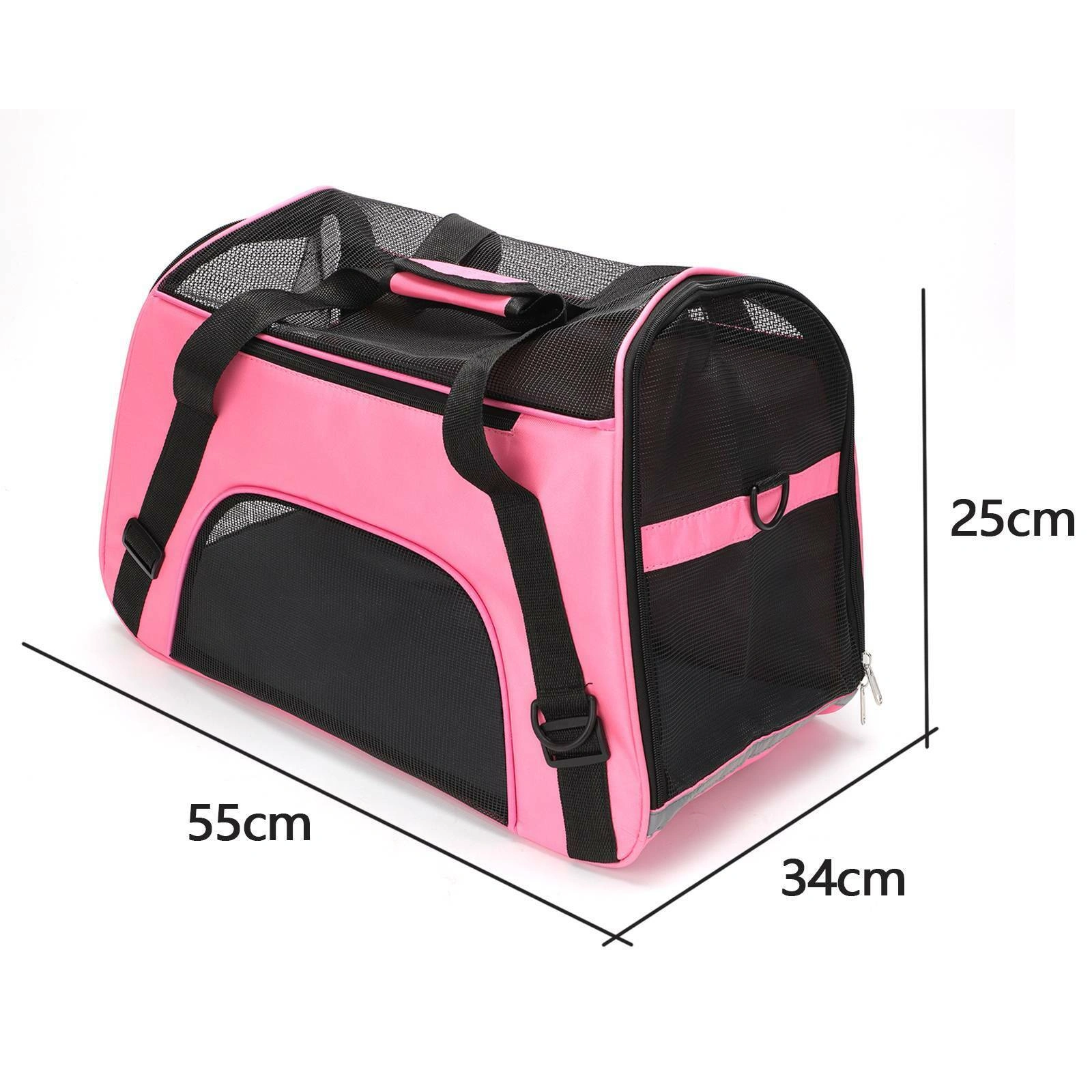 AVC Large Soft Fabric Pet Carrier Bag, Foldable Portable Dog Cat Travel Backpack - Black view 4