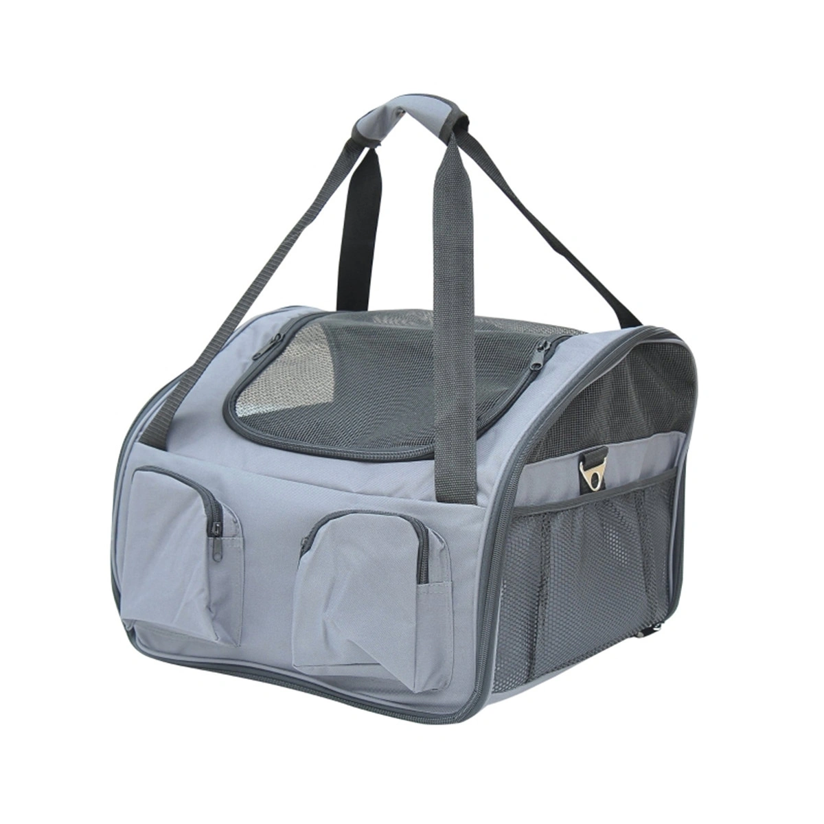Pet Carrier Bag, Soft Sided Portable Travel Crate for Small Dogs & Cats, Airline Approved Up to 15 lbs, Foldable with Mesh Windows, Black view 2