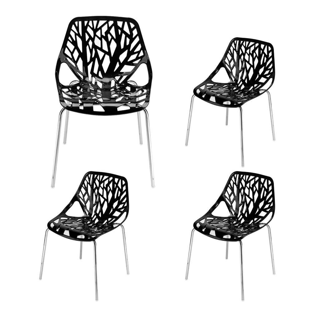 4pcs Bird's Nest Style Lounge Chair Black view 12
