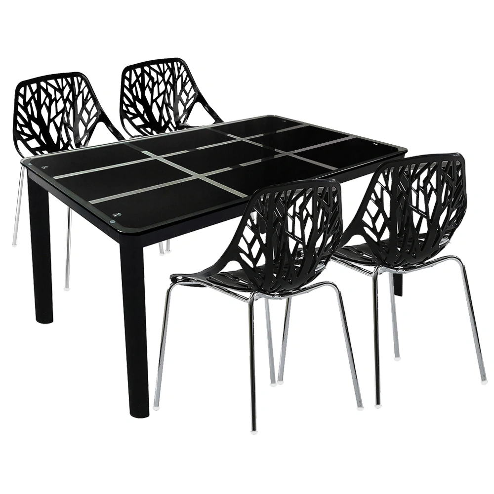 4pcs Bird's Nest Style Lounge Chair Black view 23