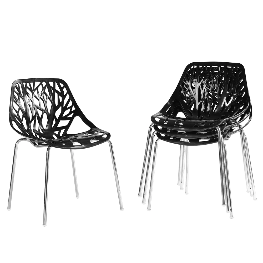 4pcs Bird's Nest Style Lounge Chair Black view 26