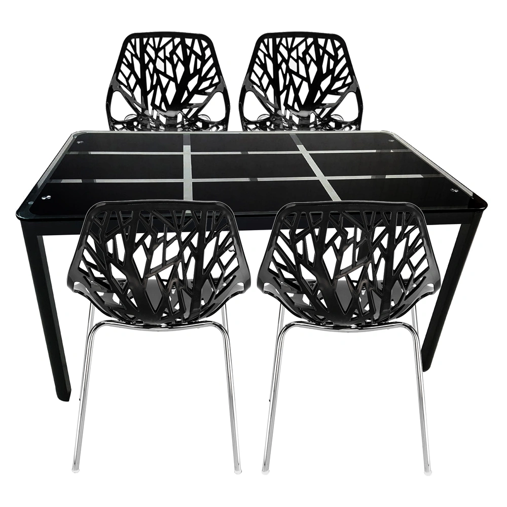 4pcs Bird's Nest Style Lounge Chair Black view 29