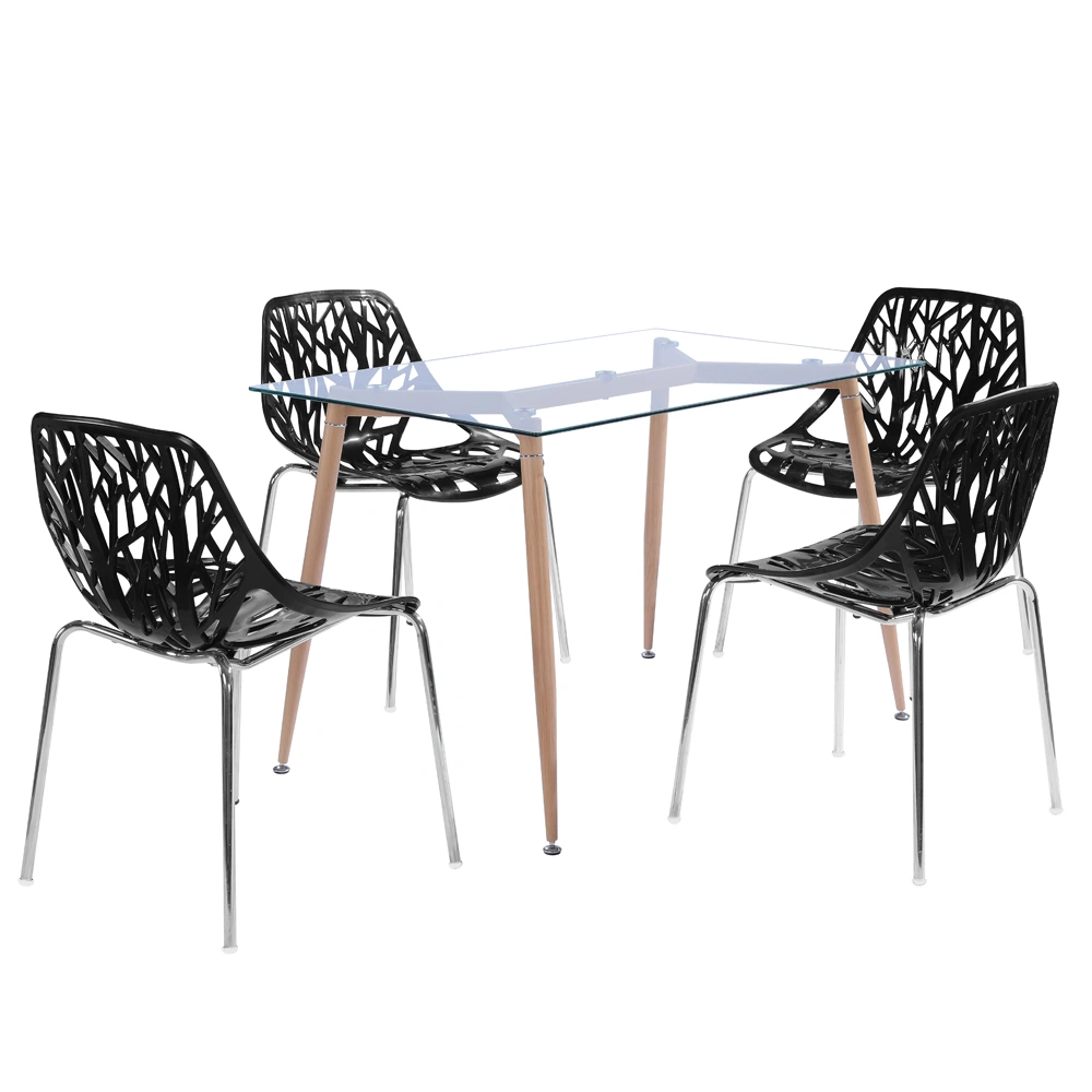 4pcs Bird's Nest Style Lounge Chair Black view 31