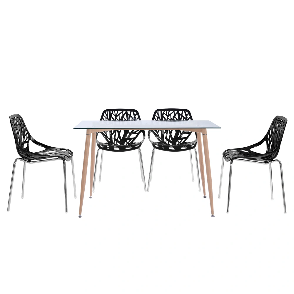 4pcs Bird's Nest Style Lounge Chair Black view 32