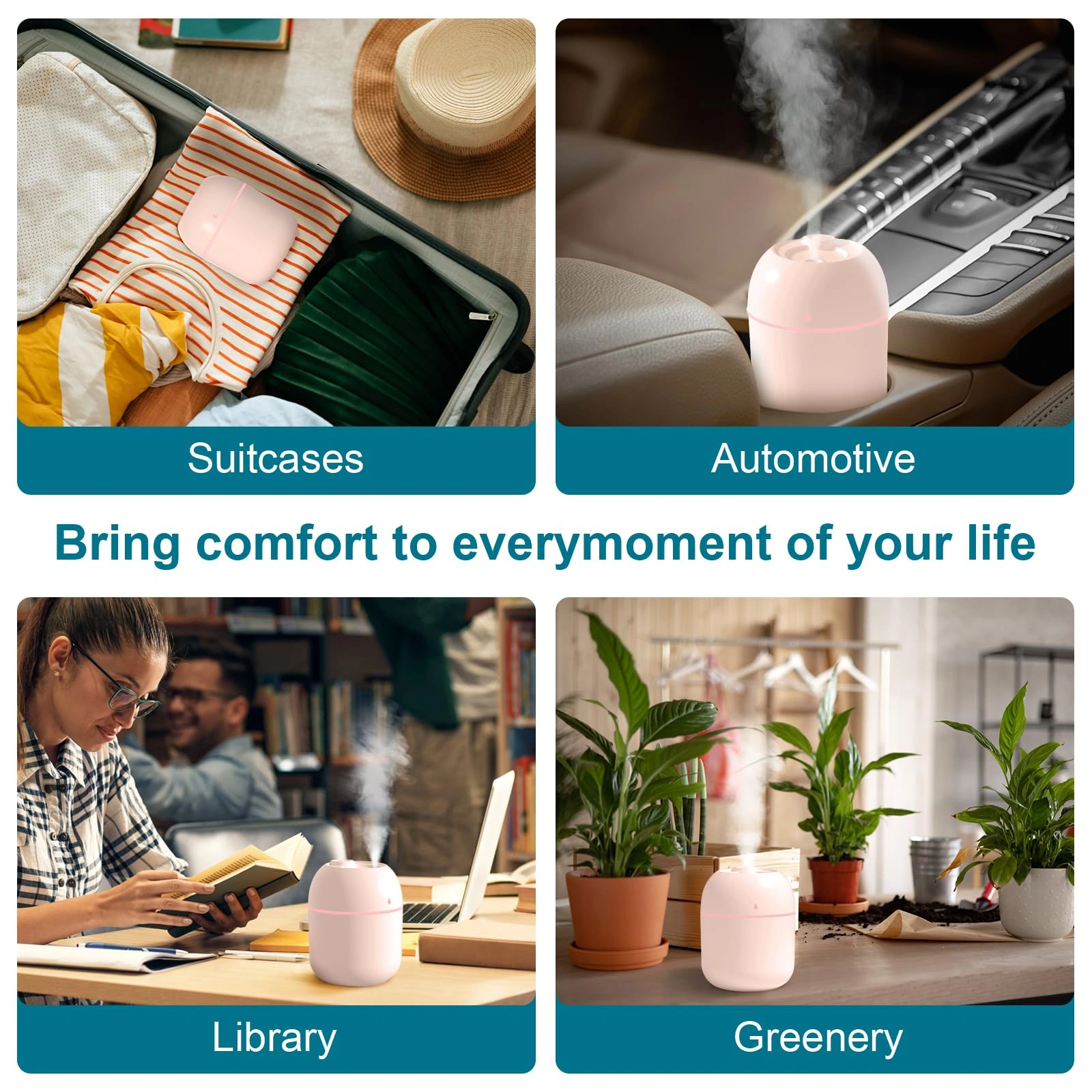 Portable Mini Humidifier, 220ml,Small Cool Mist Humidifier, USB Personal Desktop Humidifier For Bedroom Travel Office Home view 7