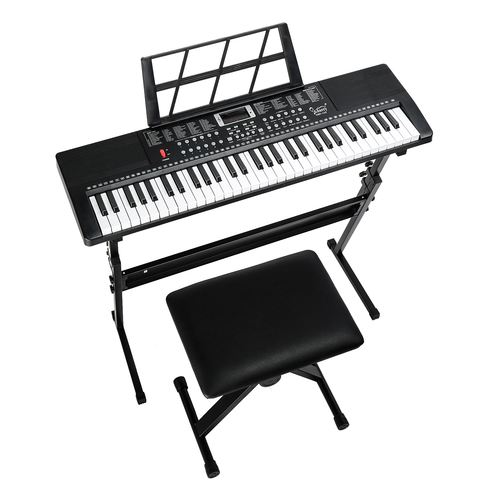 GEP-110 61 Key Keyboard with Piano Stand, Piano Bench, Built In Speakers, Headphone, Microphone, Music Rest, LED Screen, 3 Teaching Modes for Beginners view 12