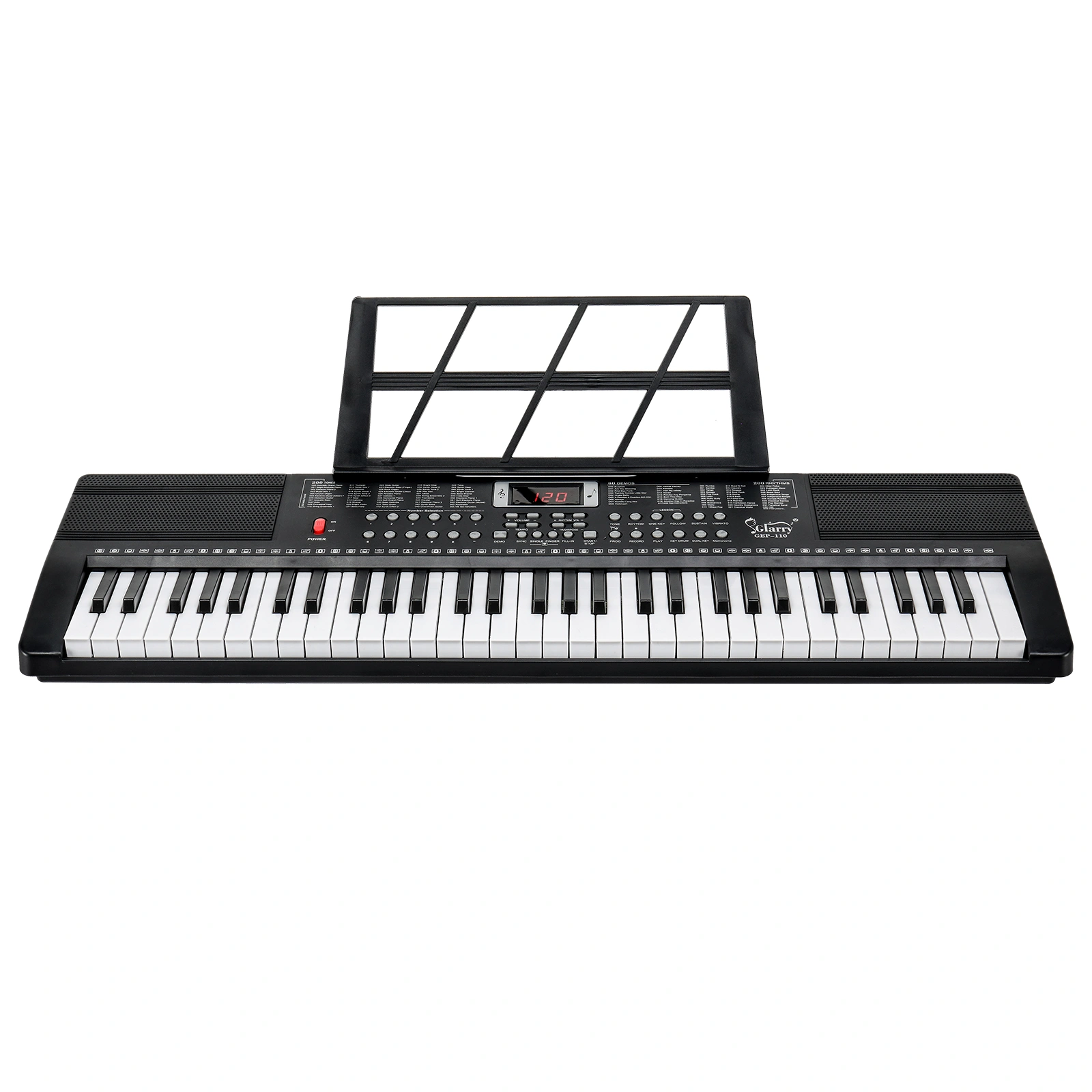 GEP-110 61 Key Keyboard with Piano Stand, Piano Bench, Built In Speakers, Headphone, Microphone, Music Rest, LED Screen, 3 Teaching Modes for Beginners view 14